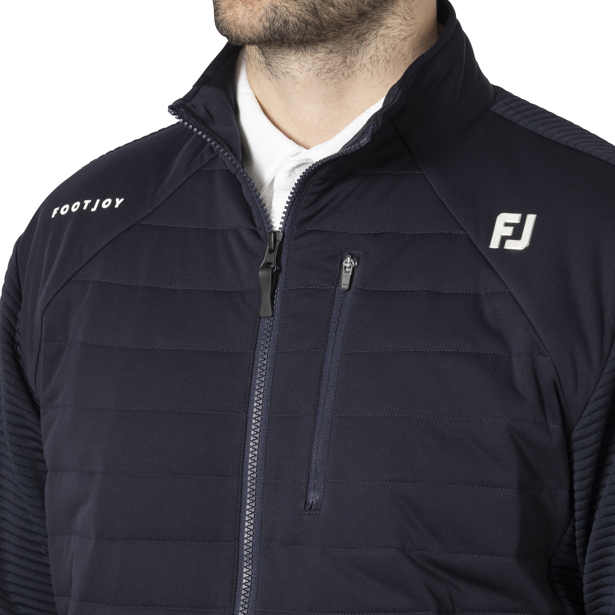 MEN'S 防風ファブリックミックス 長袖フルジップジャケット - FootJoy