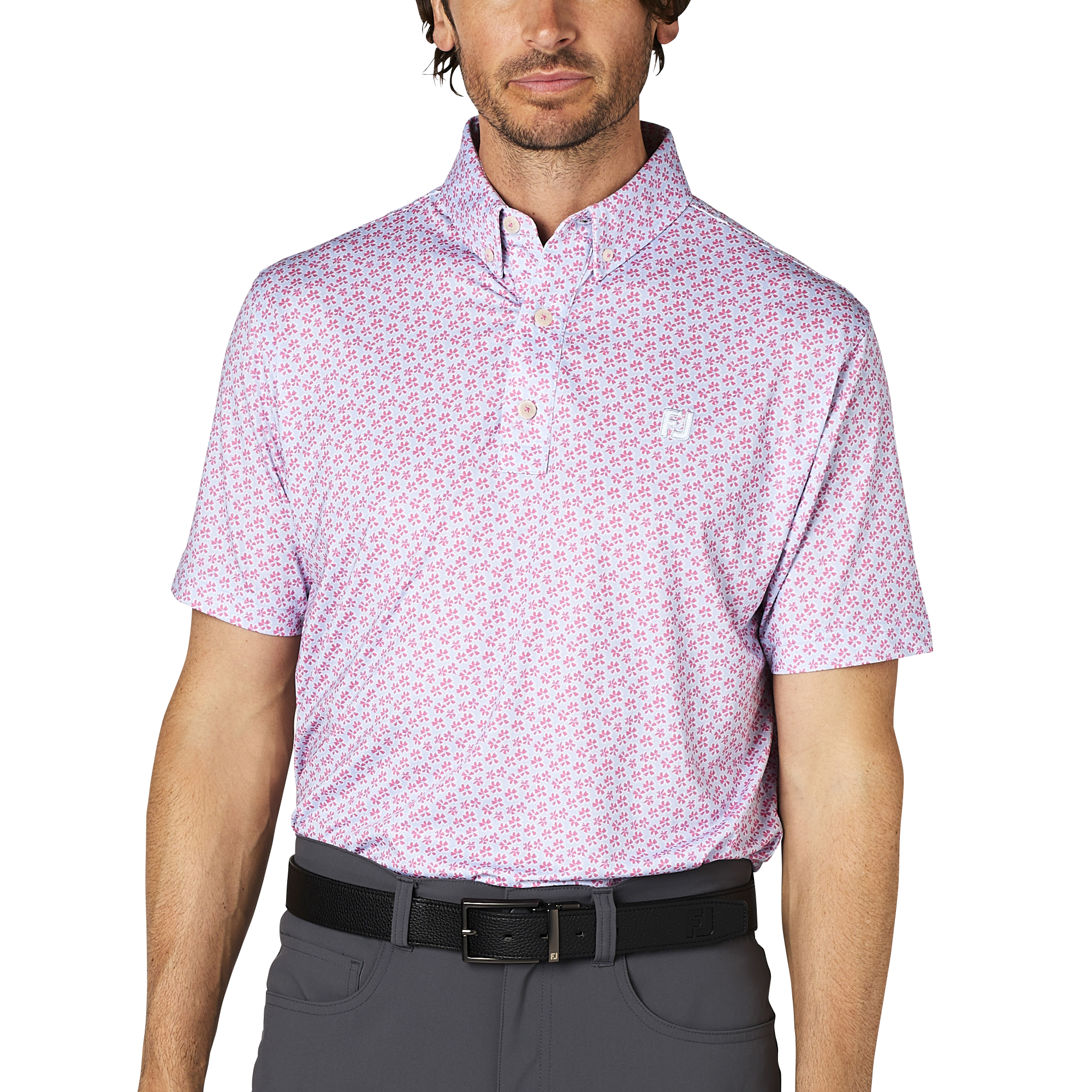 フラワープリント半袖ボタンダウンシャツ - FootJoy Japan