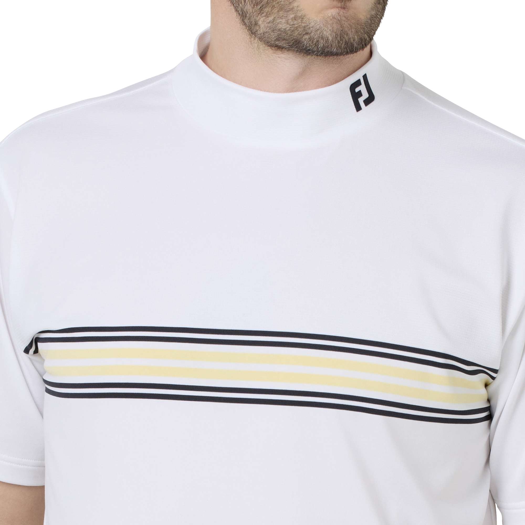 マルチクーリングメッシュ パネルボーダー モックネックシャツ