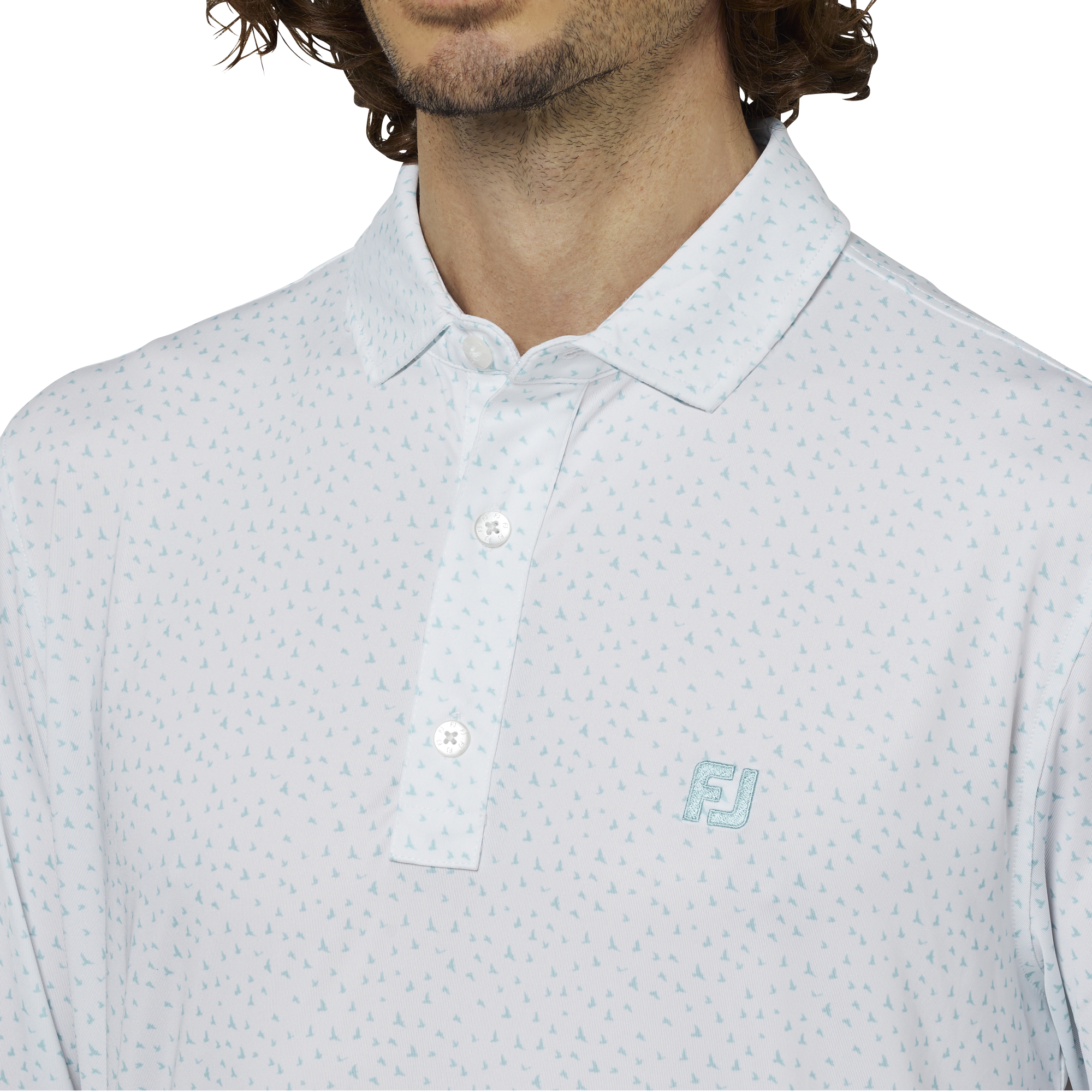 バードプリント長袖シャツ