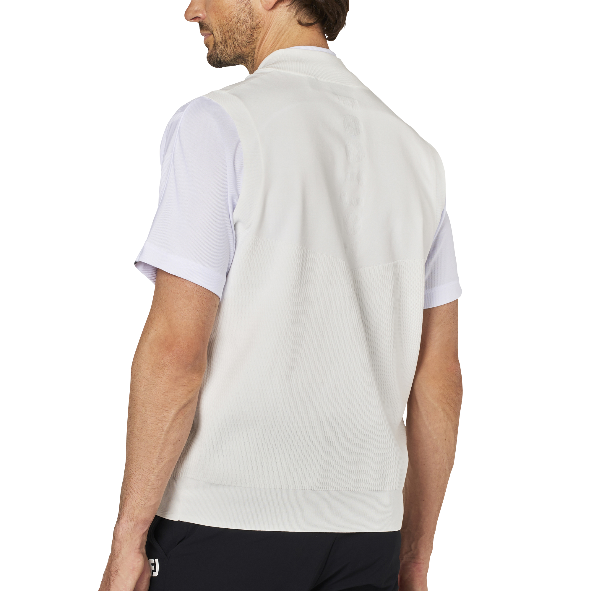 編地切替ハーフジップセーターベスト