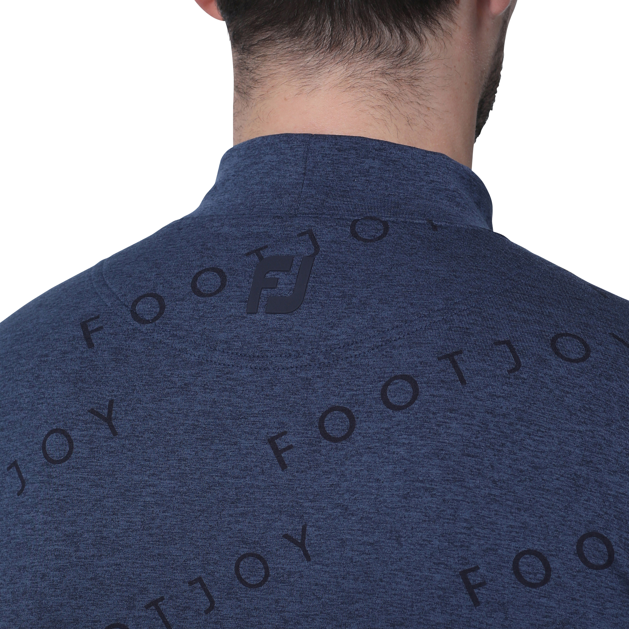 MEN'S ダイアゴナルFOOTJOYプリント裏起毛モックネックシャツ