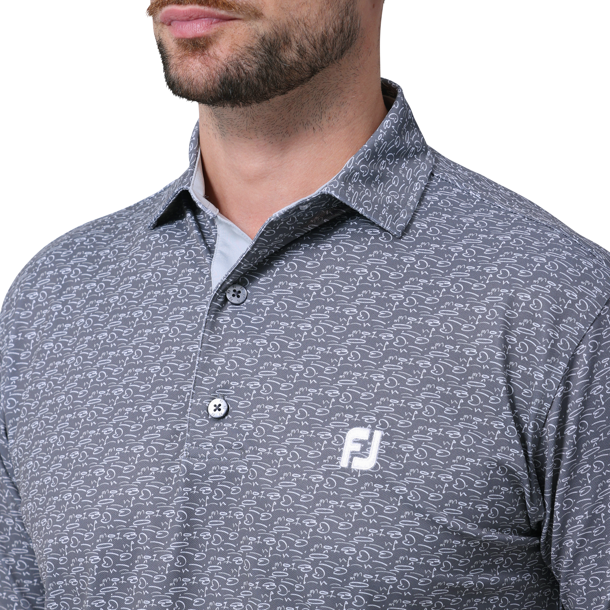 ゴルフコースプリント半袖シャツ