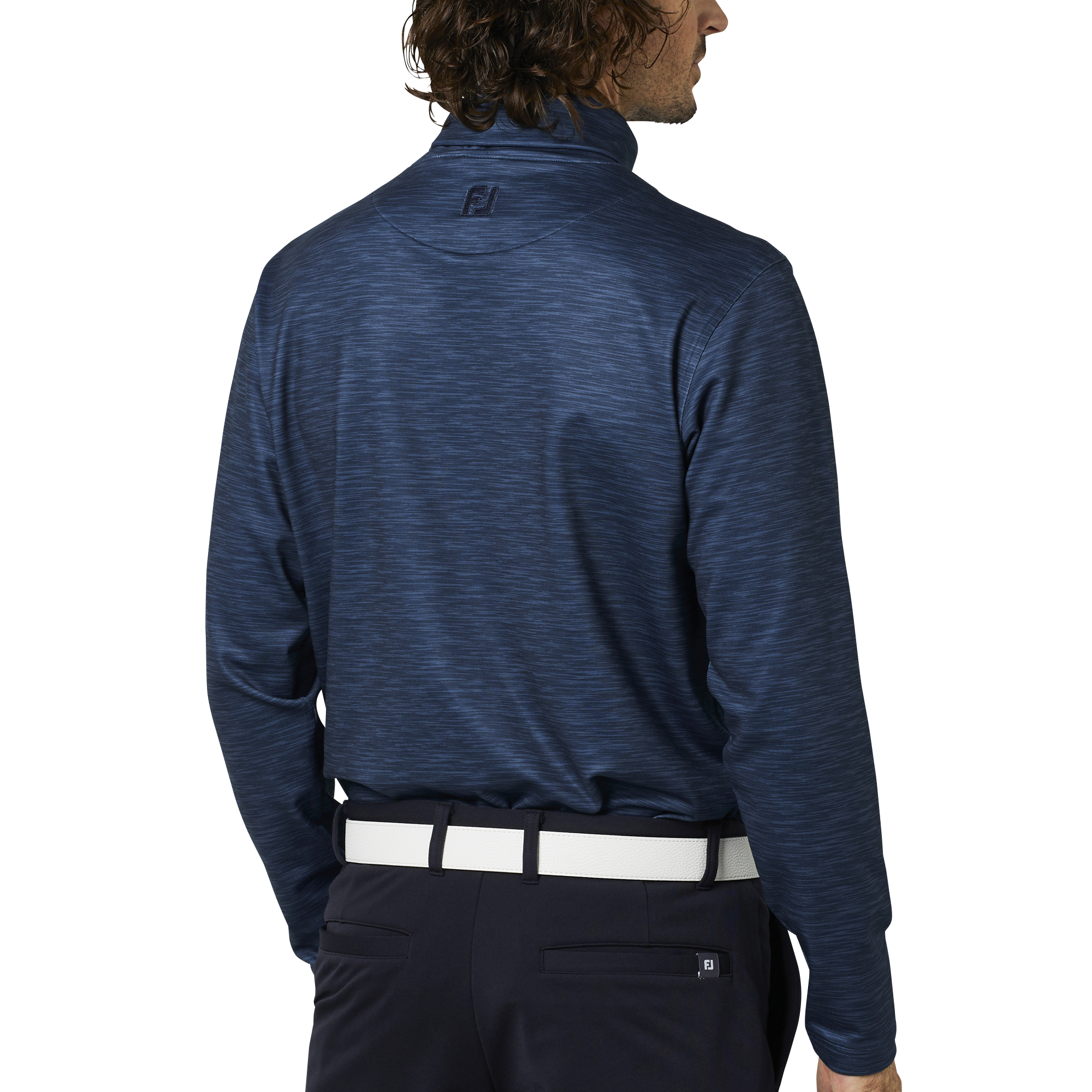 スペースダイロールネック裏起毛長袖シャツ