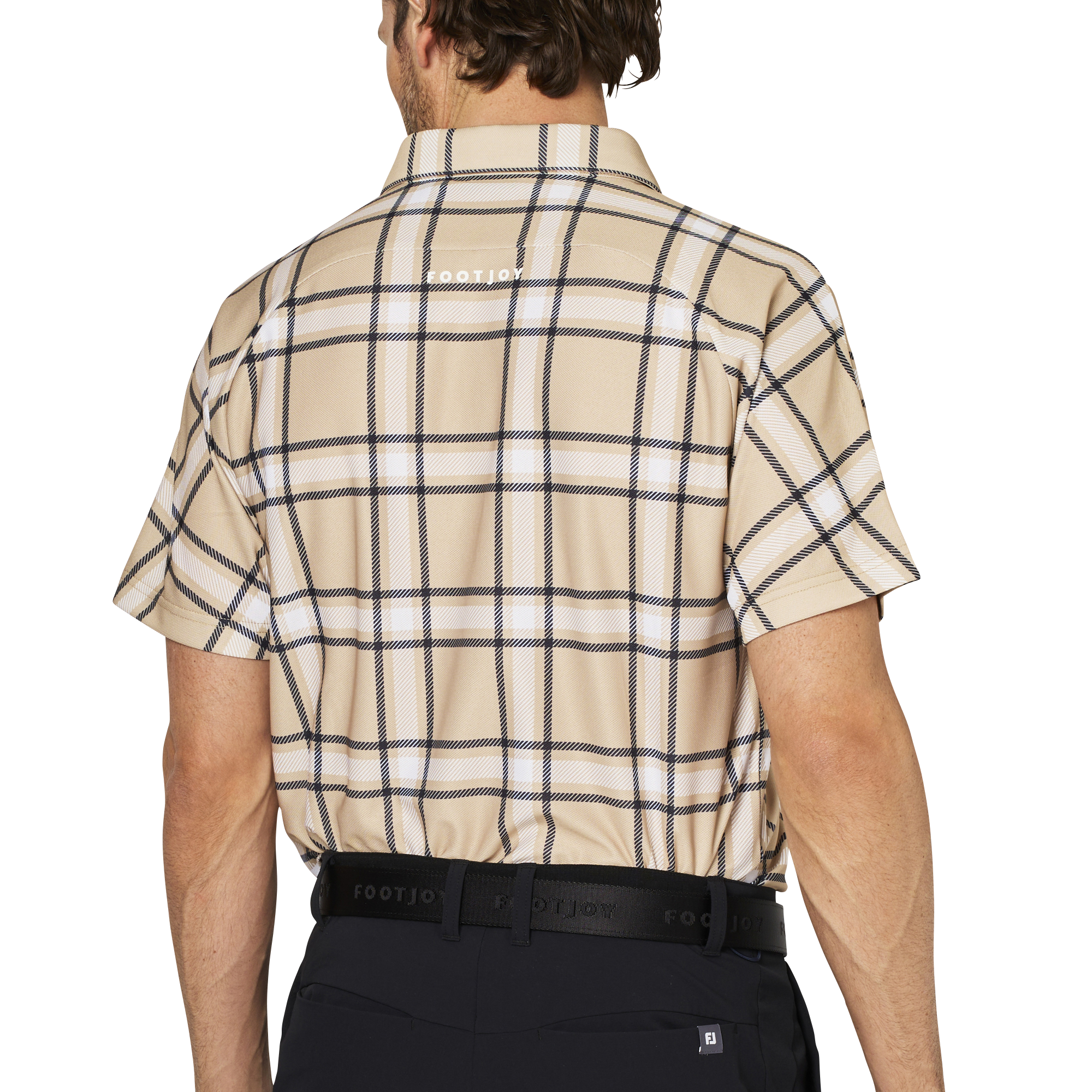 チェックプリント半袖鹿の子シャツ