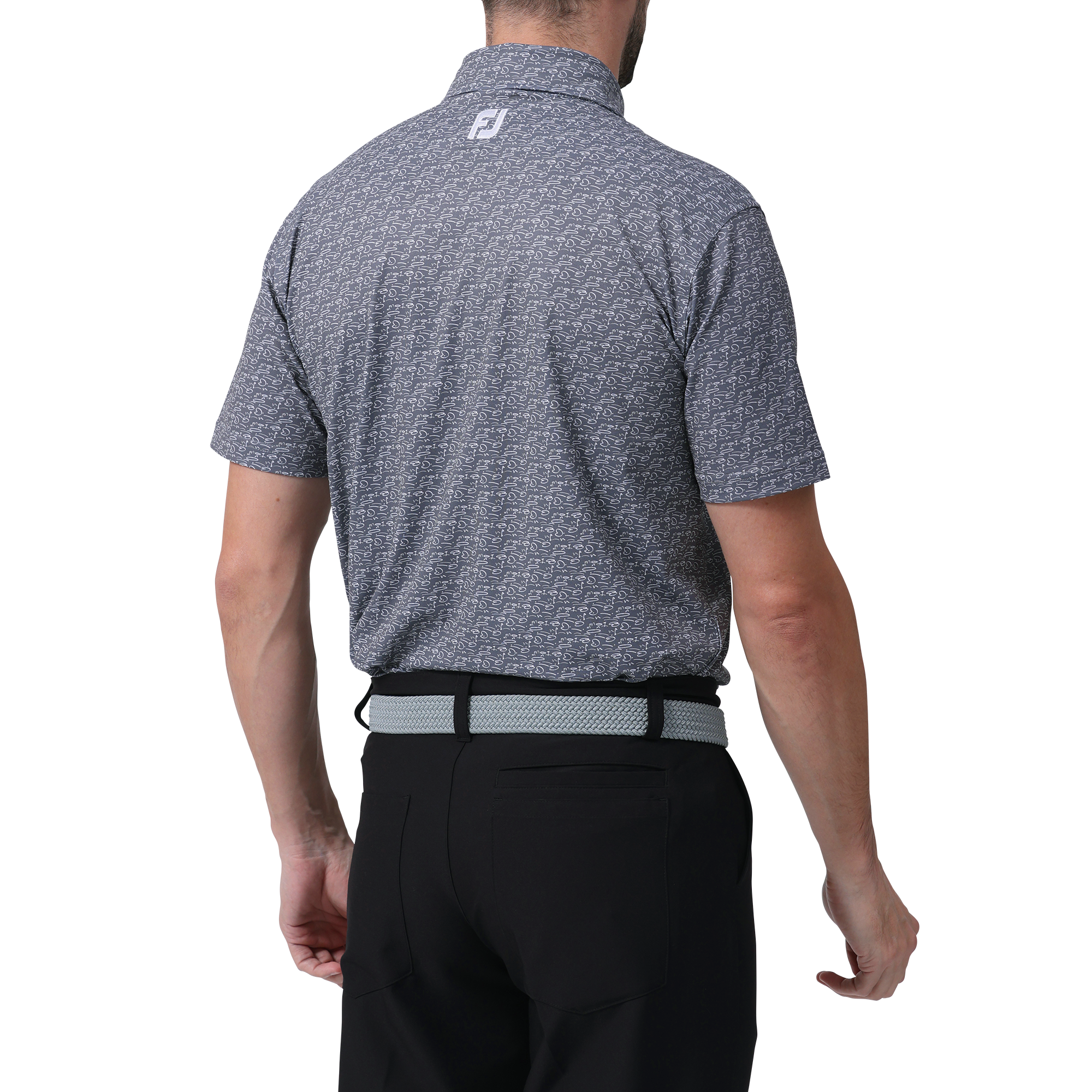 ゴルフコースプリント半袖シャツ