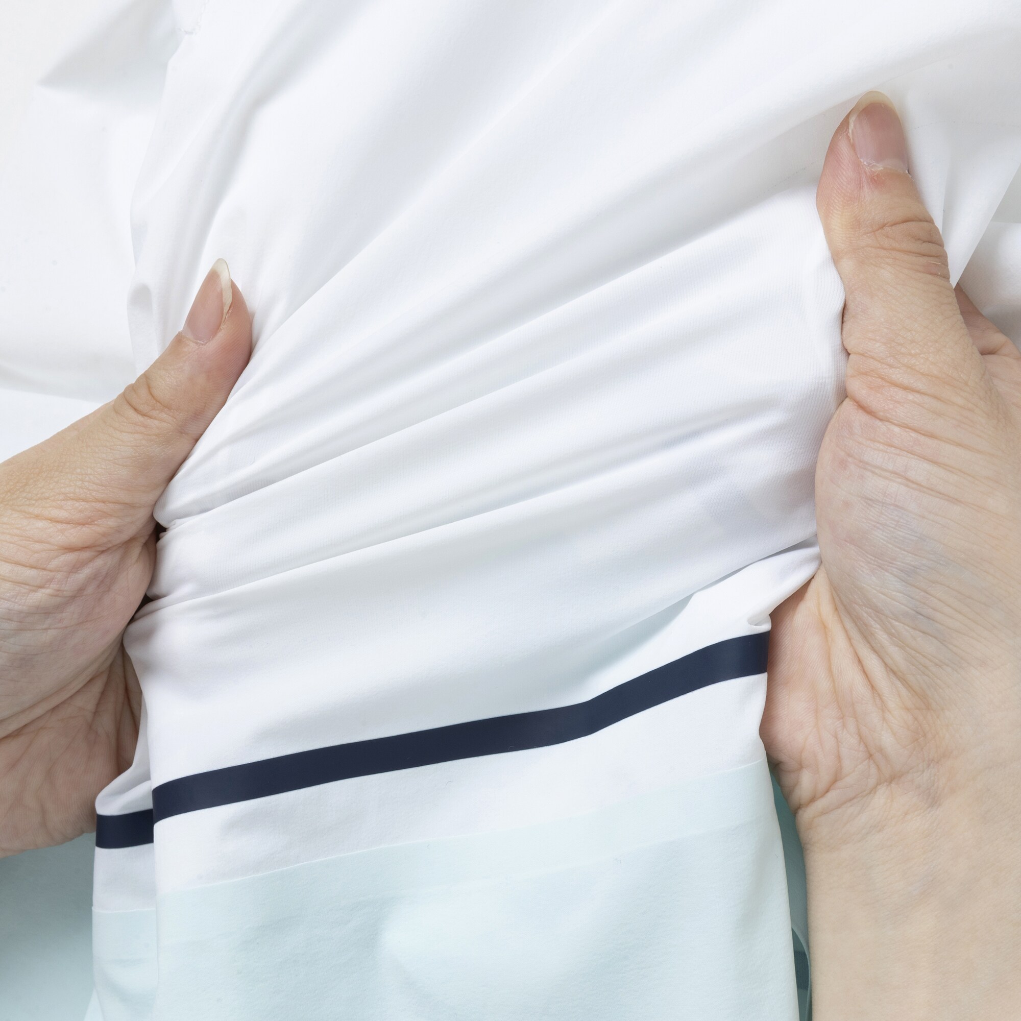 カラーブロック LtWt ストレッチプリーツスカート