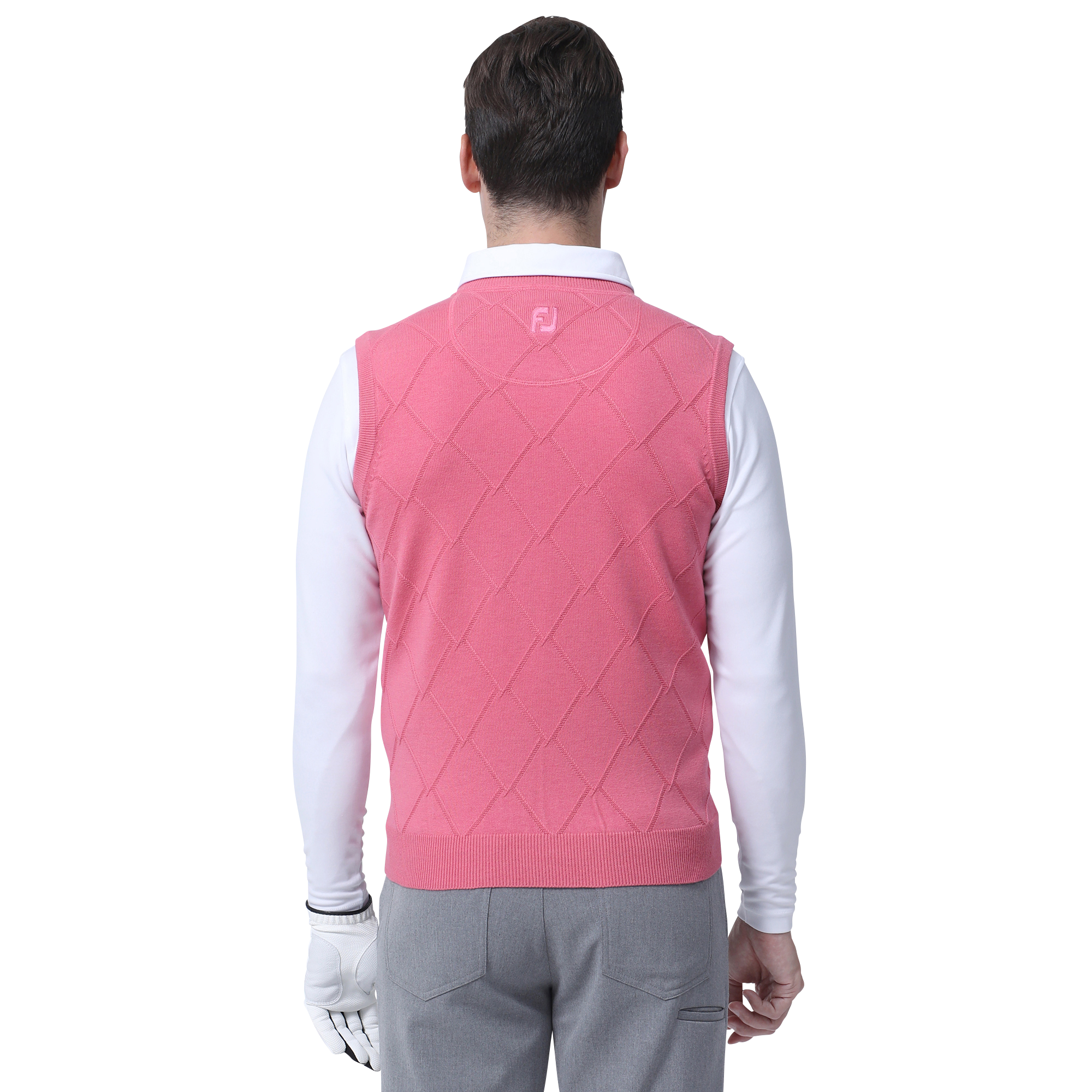 MEN'S ケーブルアーガイルVネックベスト