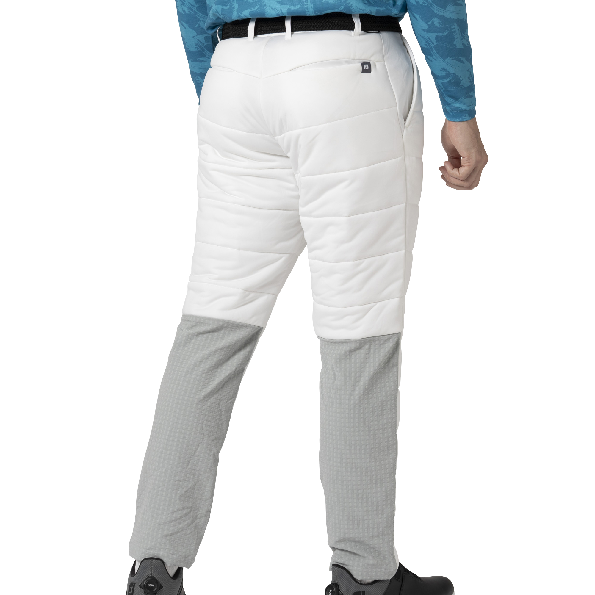 MEN'S 防風ニットラミネーション ファブリックミックス中綿パンツ