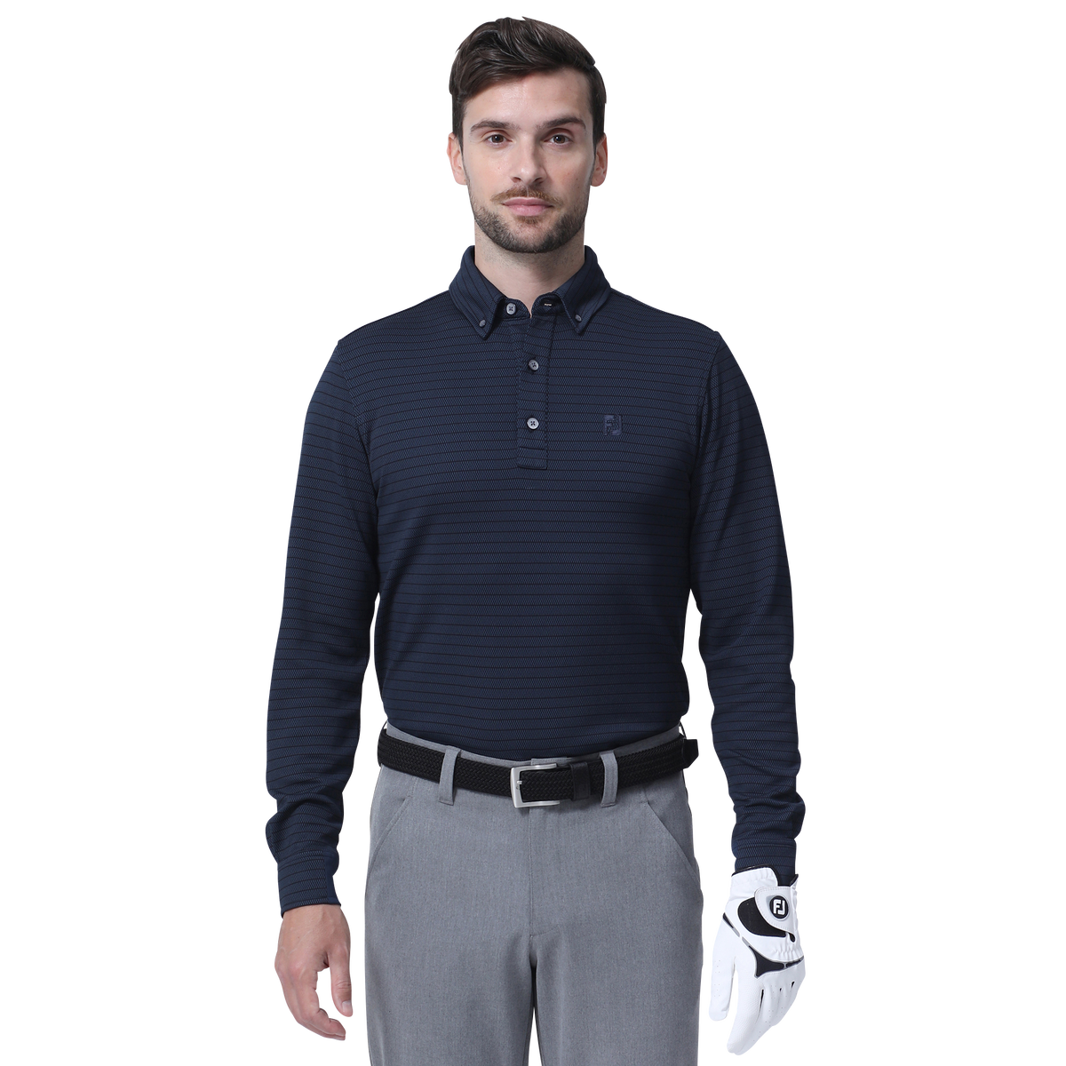 MEN'S バーズアイジャカードストライプ長袖ボタンダウンシャツ MEN'S バーズアイジャカードストライプ長袖ボタンダウンシャツ