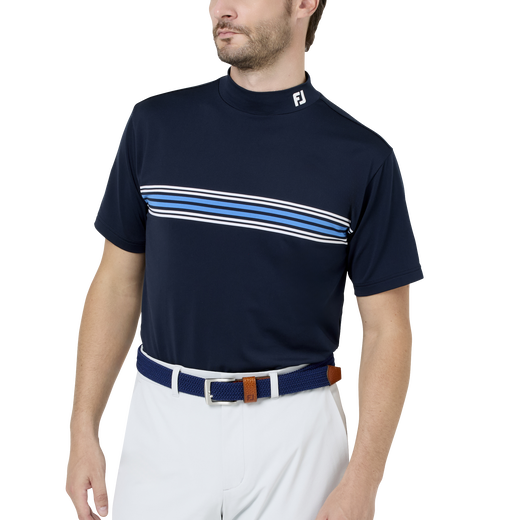 マルチクーリングメッシュ パネルボーダー モックネックシャツ