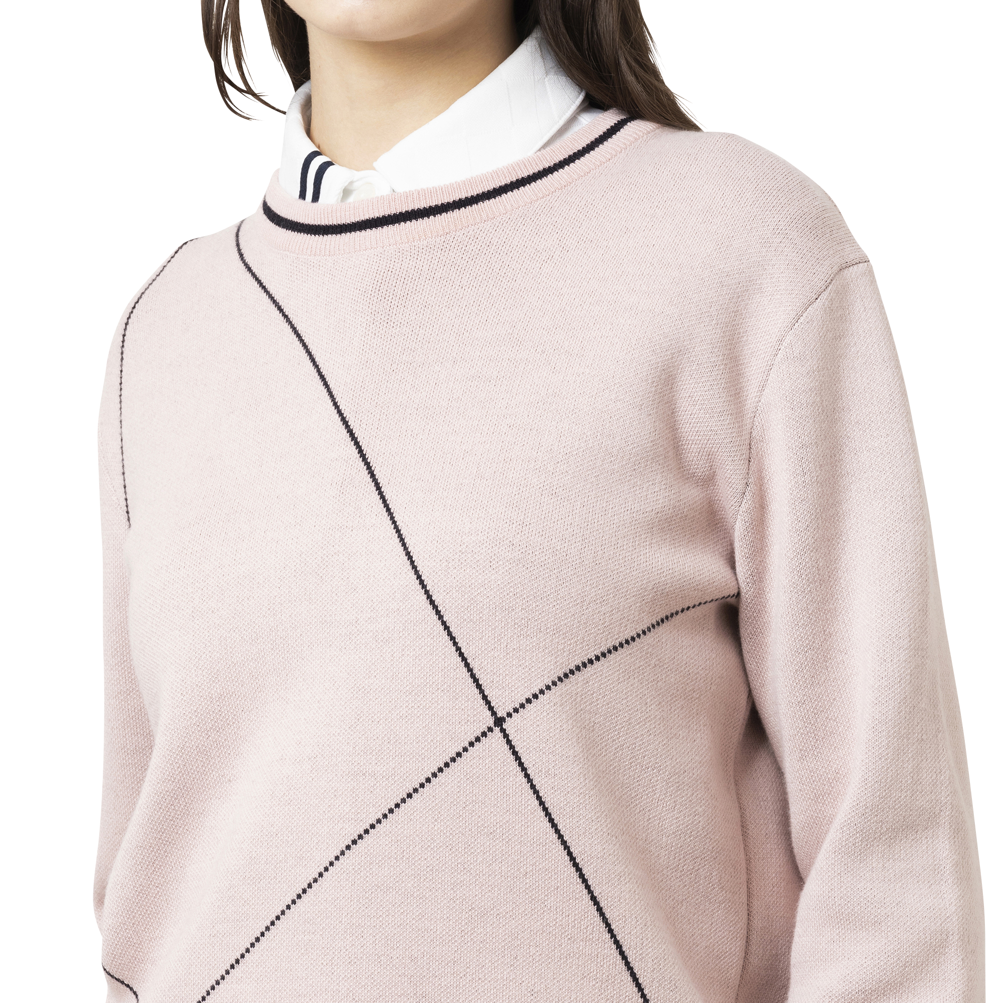 クロップドアーガイル長袖クルーネックセーター - FootJoy Japan