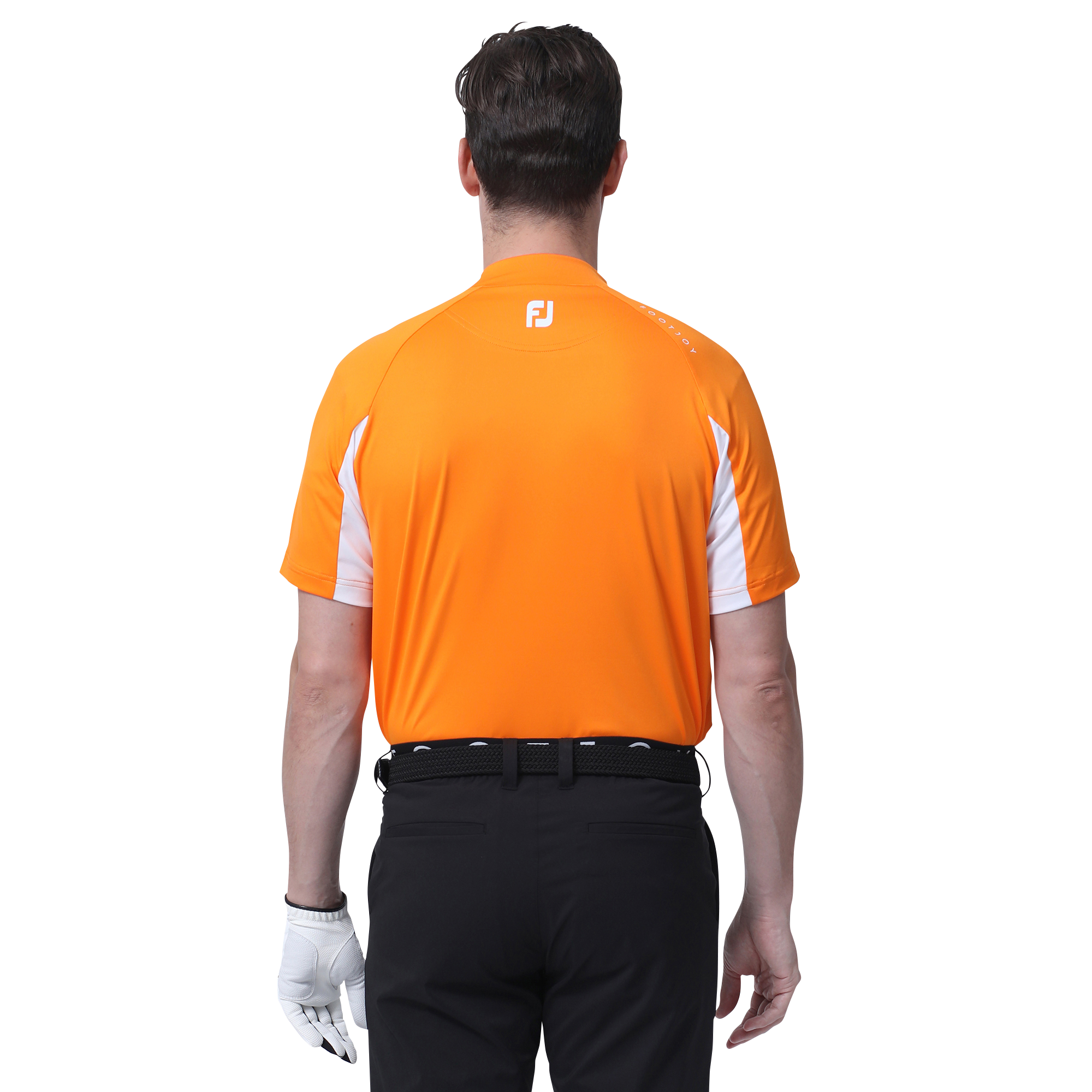 MEN'S カラーブロックラグラン半袖モックネックシャツ