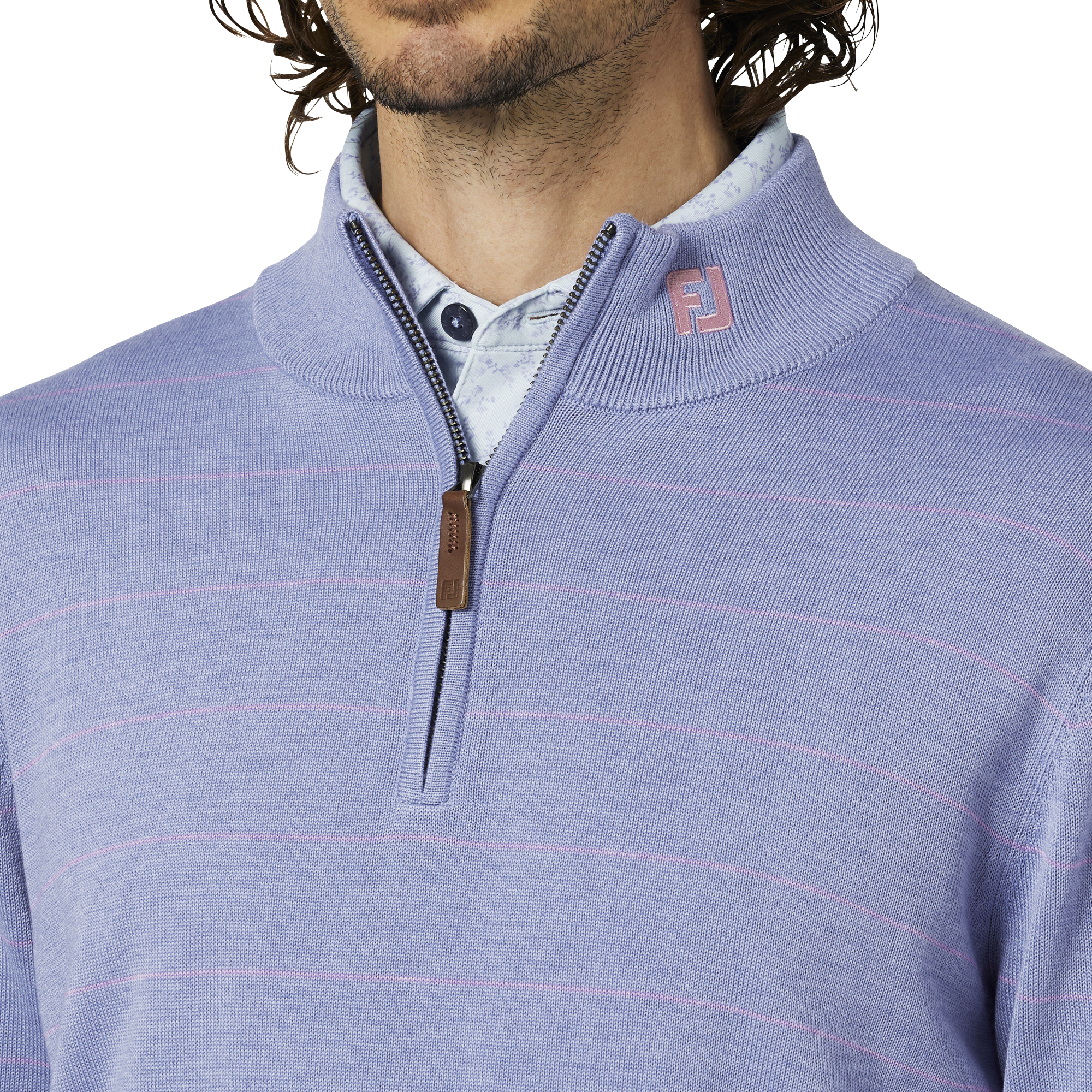 ウールヘザークォータージップセーター