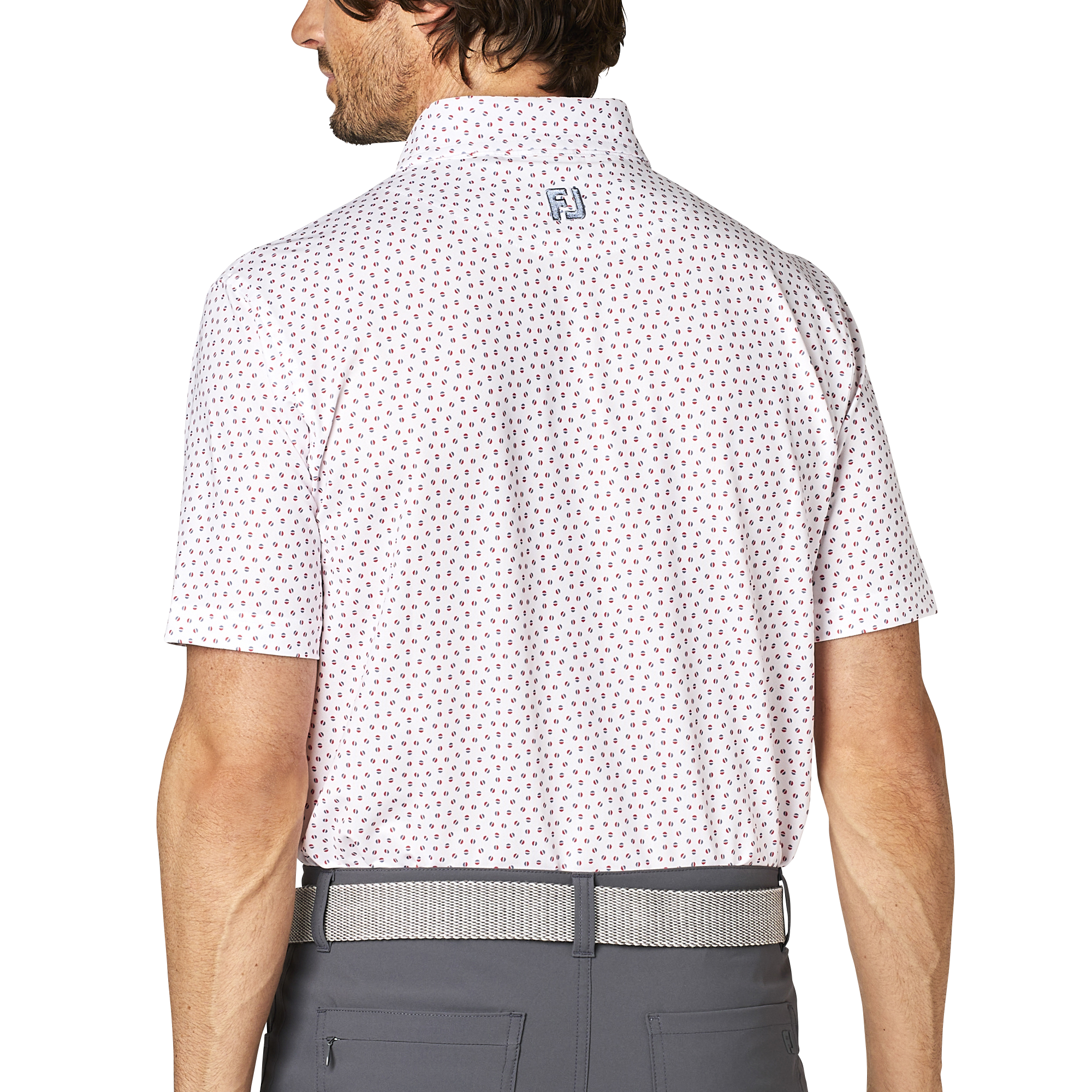 ボールプリント半袖鹿の子シャツ