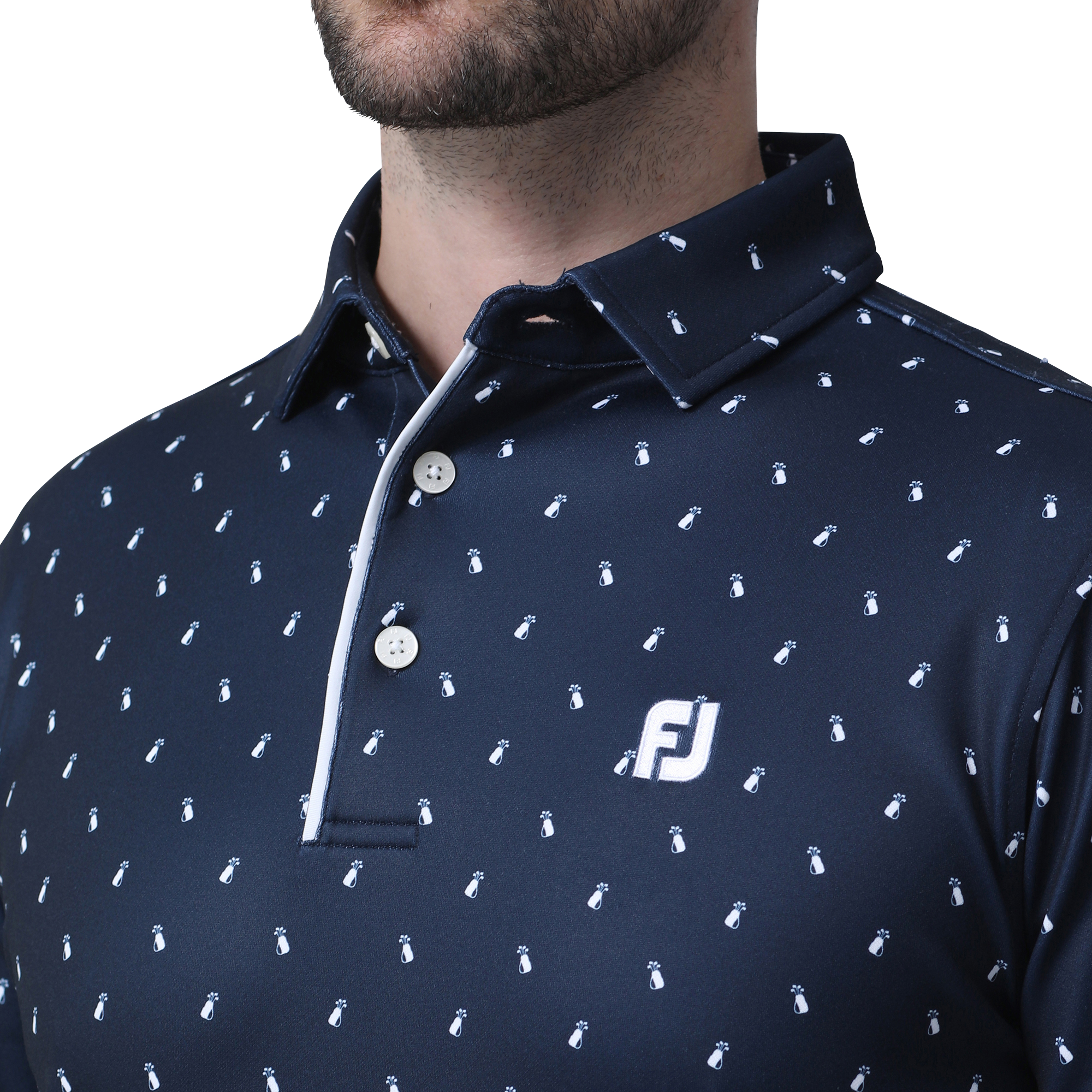 MEN'S ゴルフバッグ柄サーモライト長袖シャツ