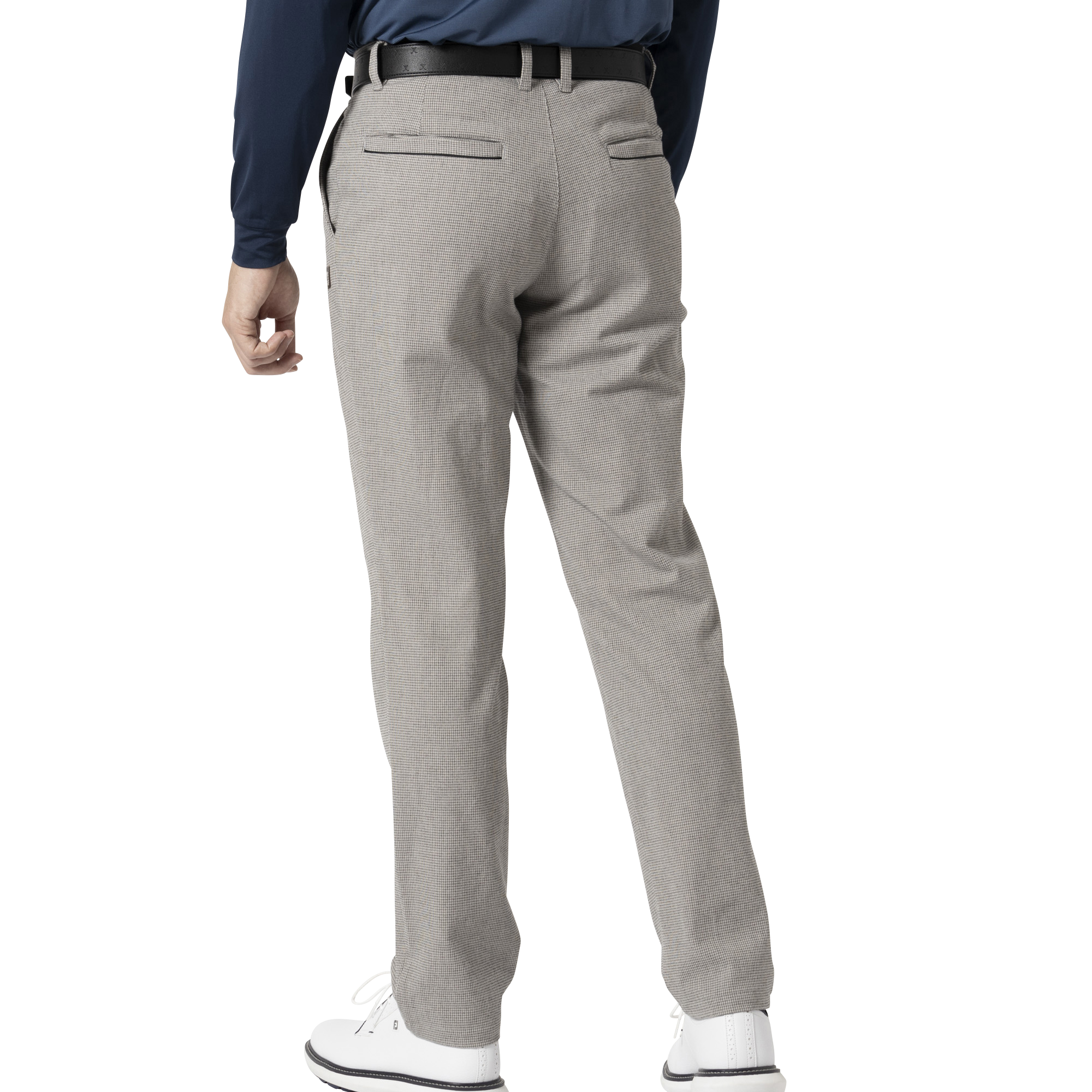 MEN'S マイクロチェック ストレッチロングパンツ