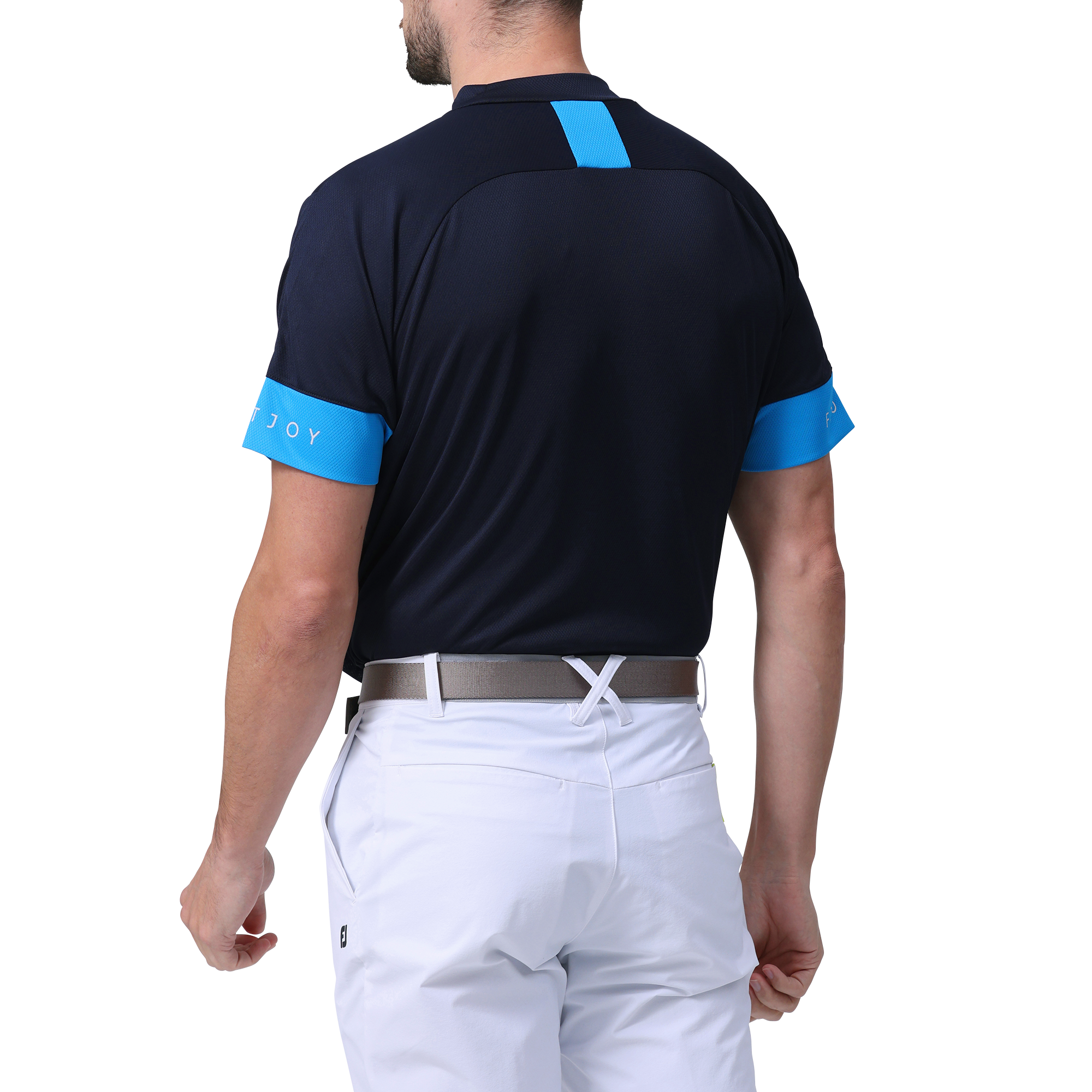 スリーブロゴ半袖モックネックシャツ