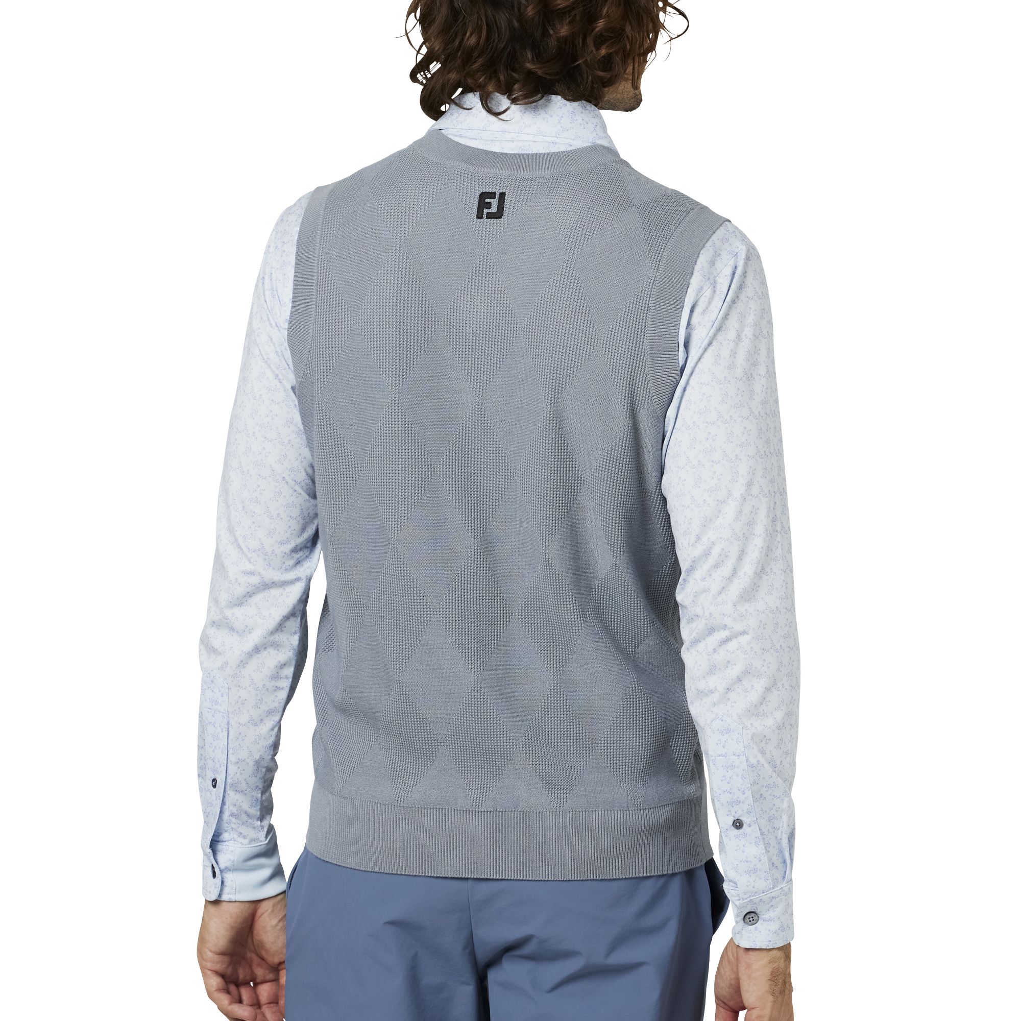 アーガイルVネックベストセーター