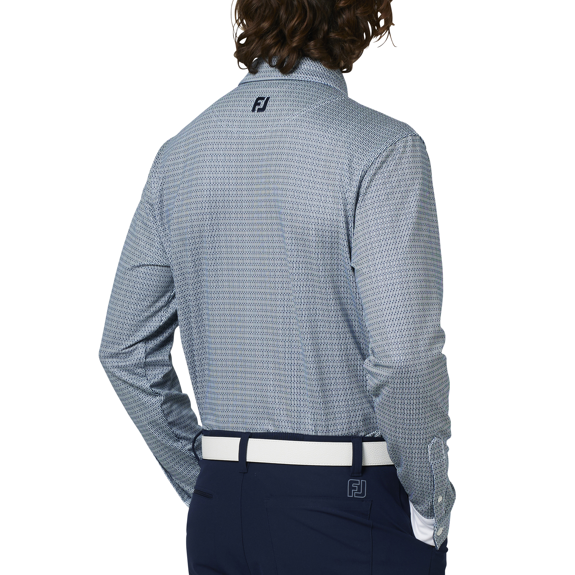 ティープリント裏起毛長袖シャツ