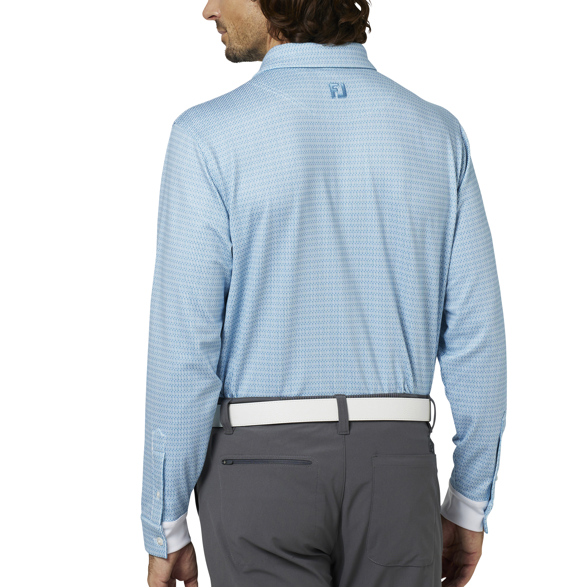 ティープリント裏起毛長袖シャツ