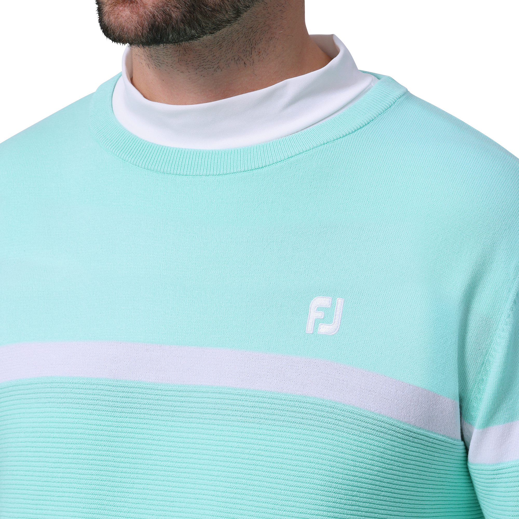 チェストライン長袖クルーネックセーター