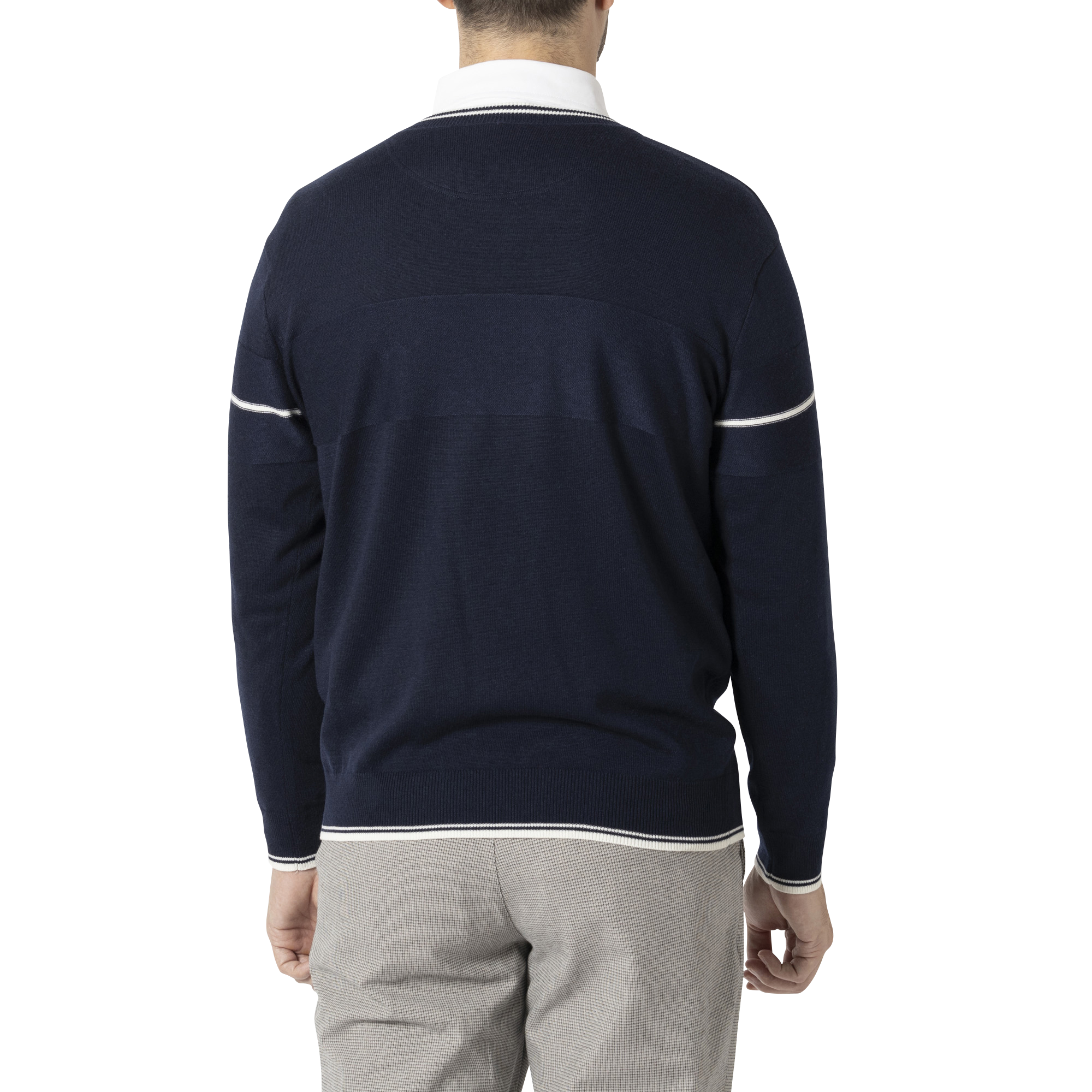 MEN'S スリーブライン 長袖Vネックセーター