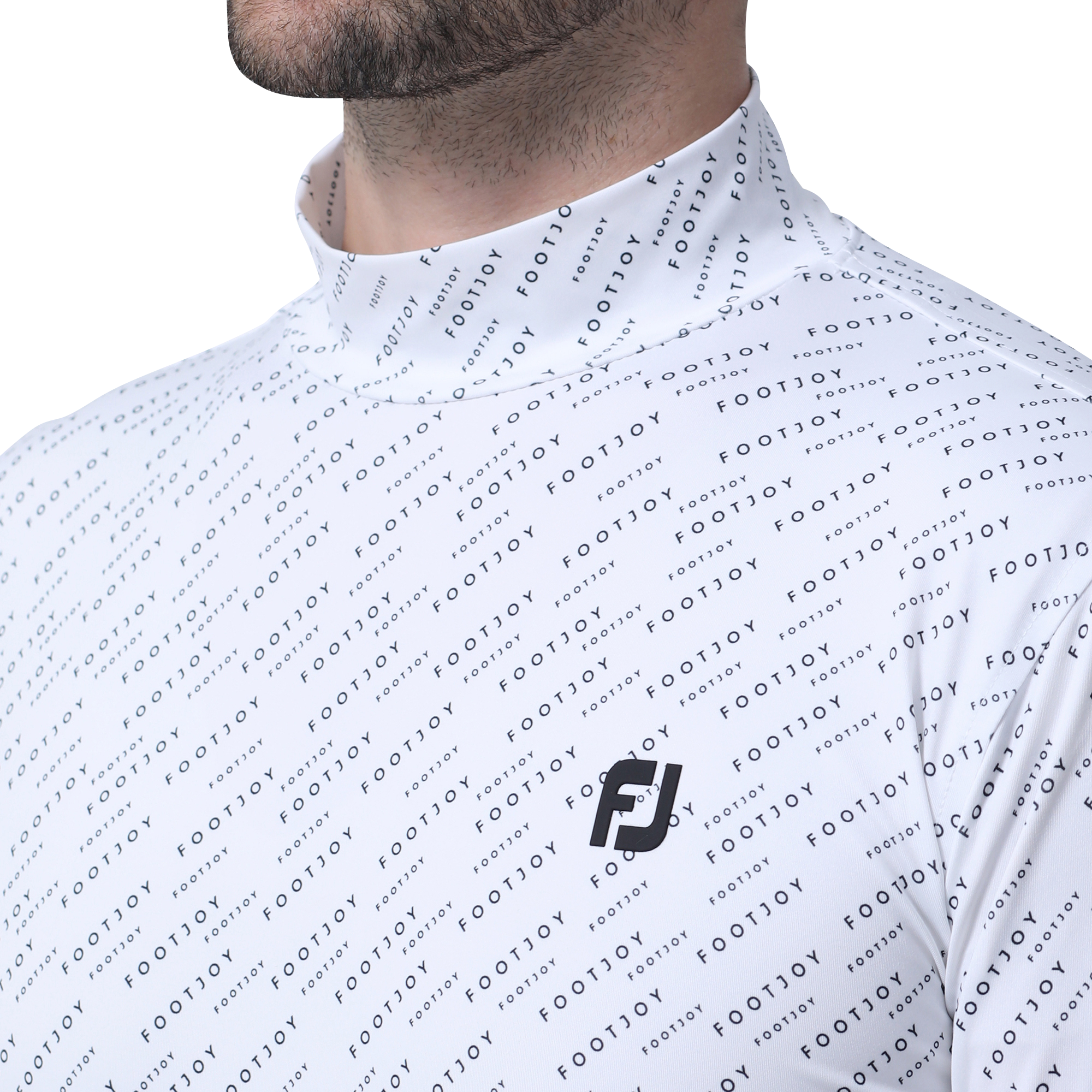 MEN'S ロゴプリント長袖モックネックシャツ