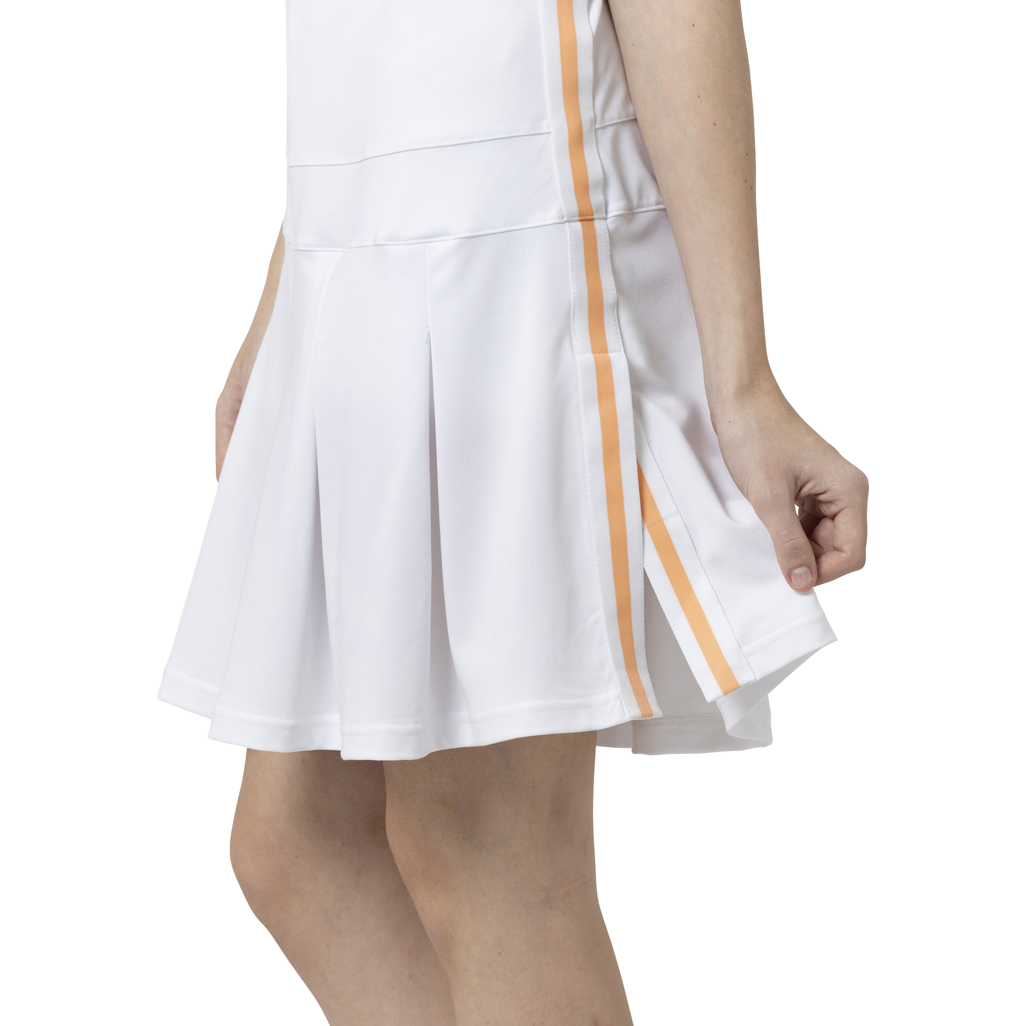 鹿の子ストレッチ オープンプラケット ノースリーブ シャツドレス