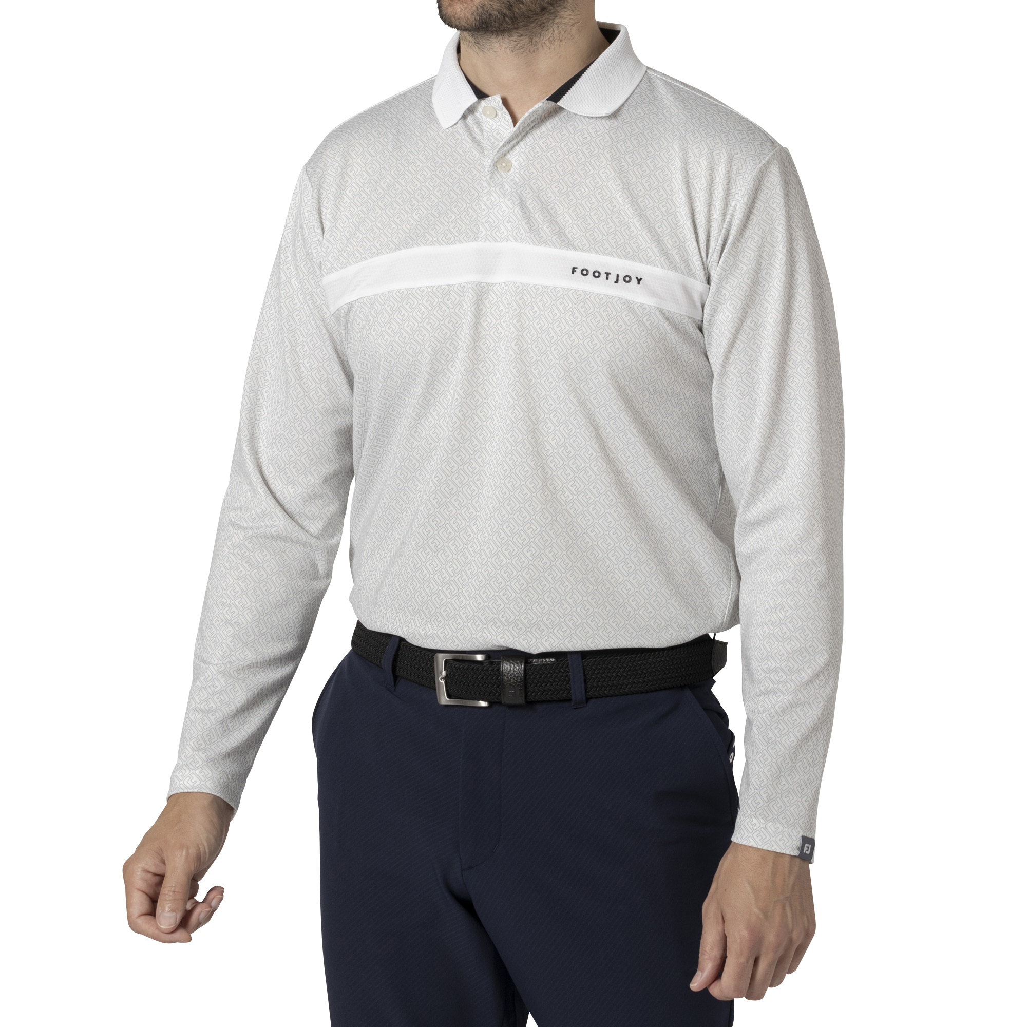 MEN'S FJアウトラインプリント 長袖メッシュポロ - FootJoy Japan