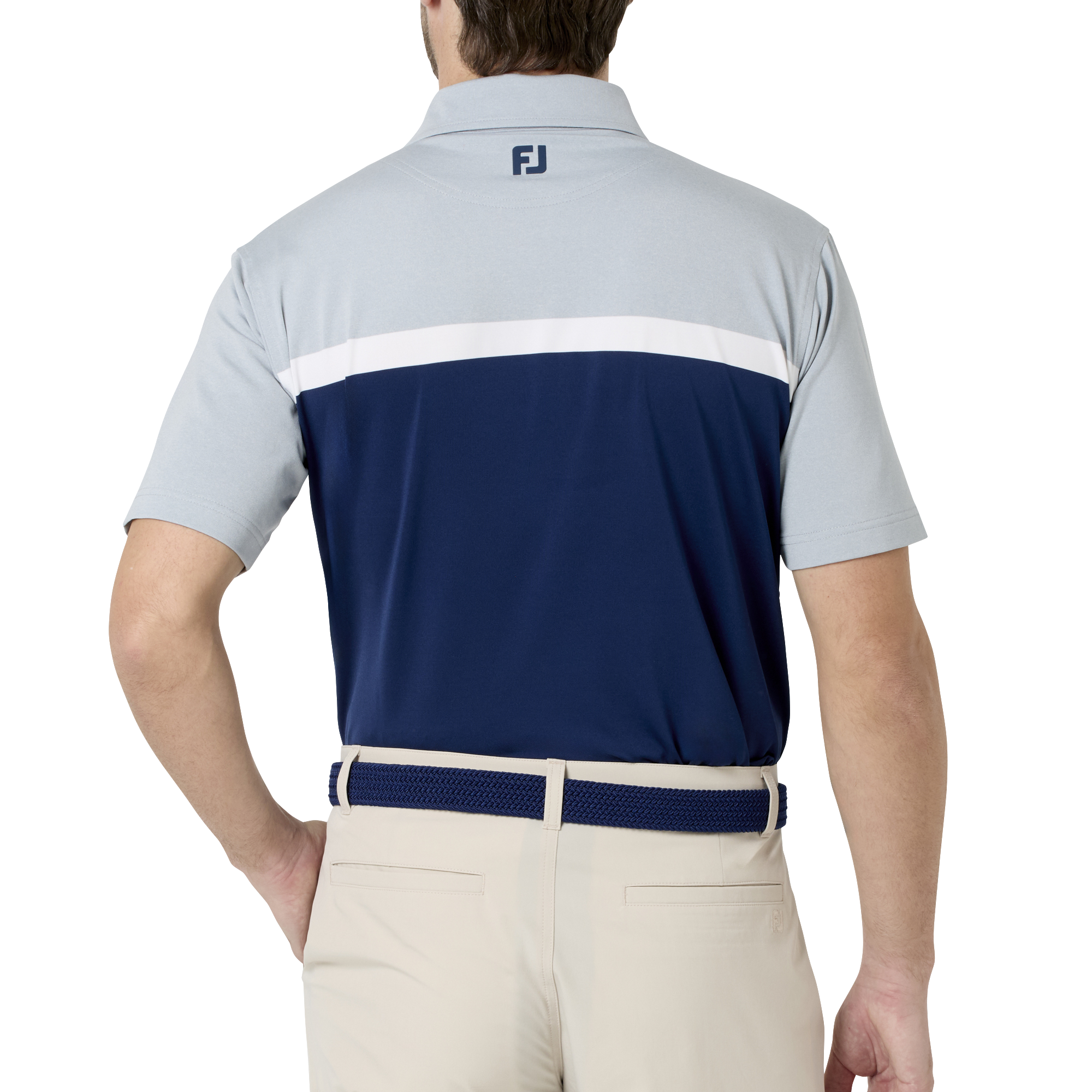 Essential M`s カラーブロック ストレッチライル半袖シャツ