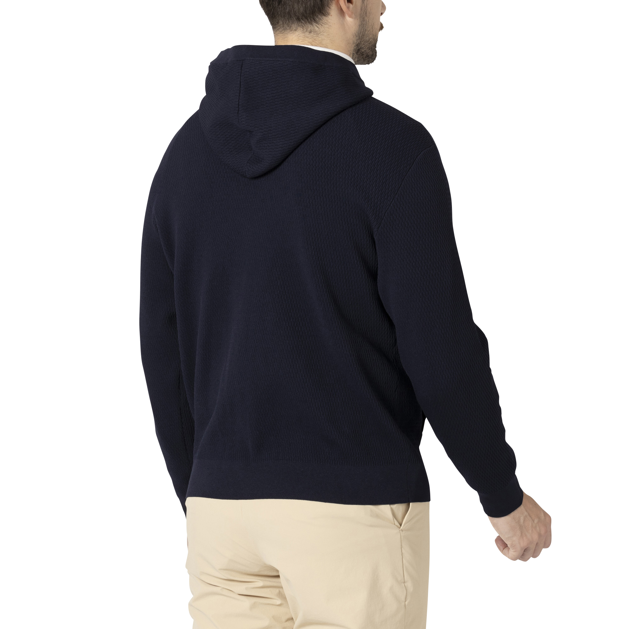 MEN'S ハニカム柄 長袖プルオーバーセーターフーディー