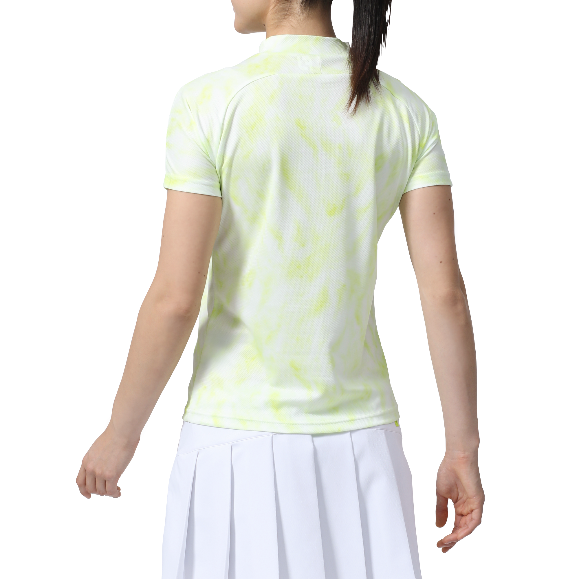 タイダイプリント半袖モックネックシャツ