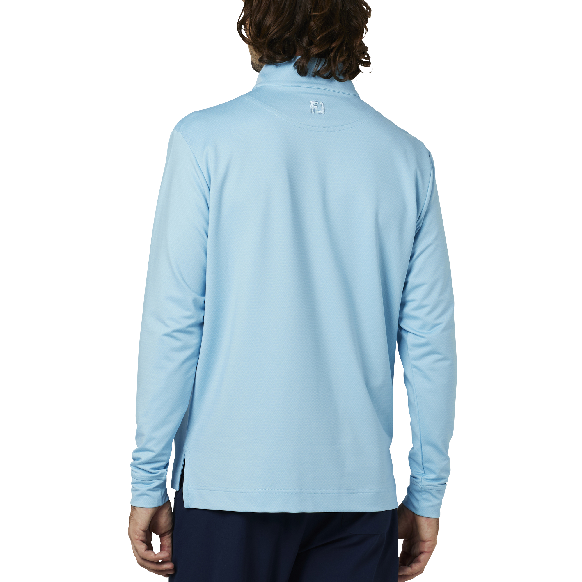 トーナルダイヤモンドプリントクォータージッププルオーバー