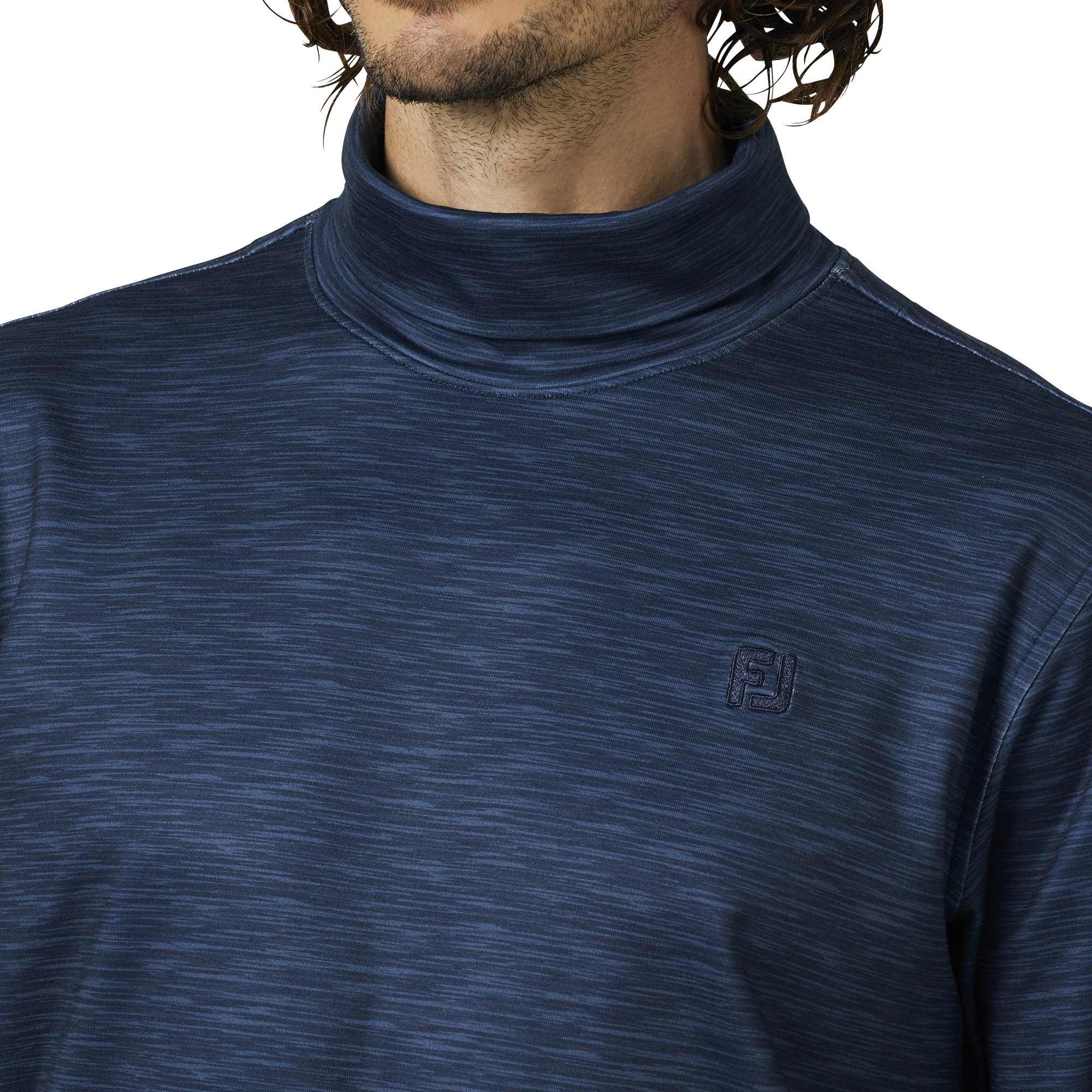 スペースダイロールネック裏起毛長袖シャツ