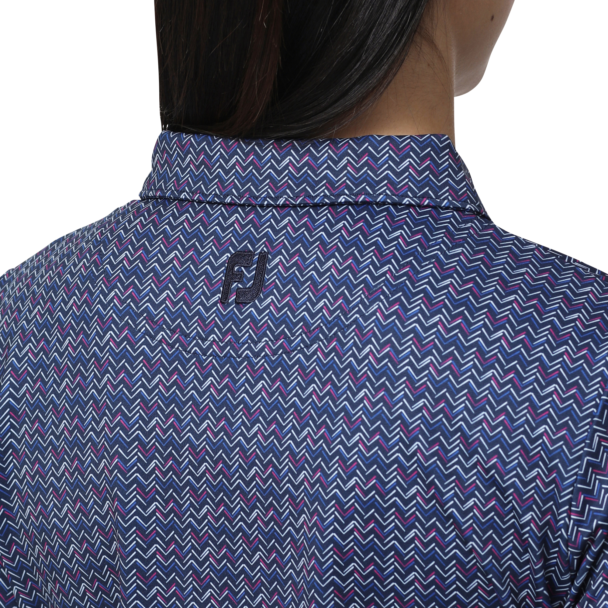 WOMEN'S シェブロンプリント長袖ストレッチシャツ