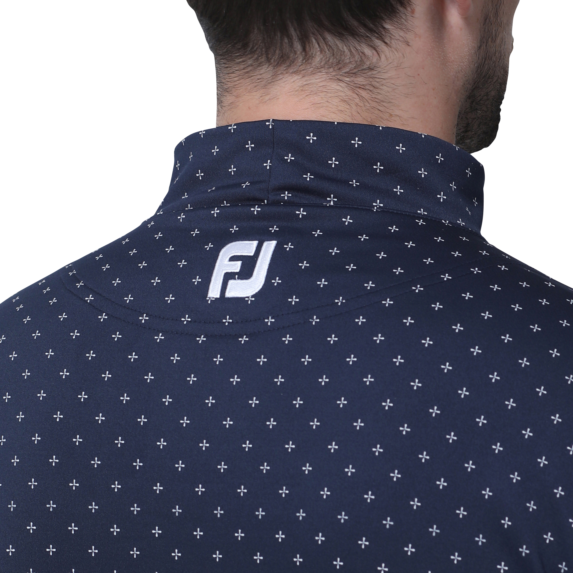 MEN'S フラワーアイコン蓄熱保温長袖モックネックシャツ