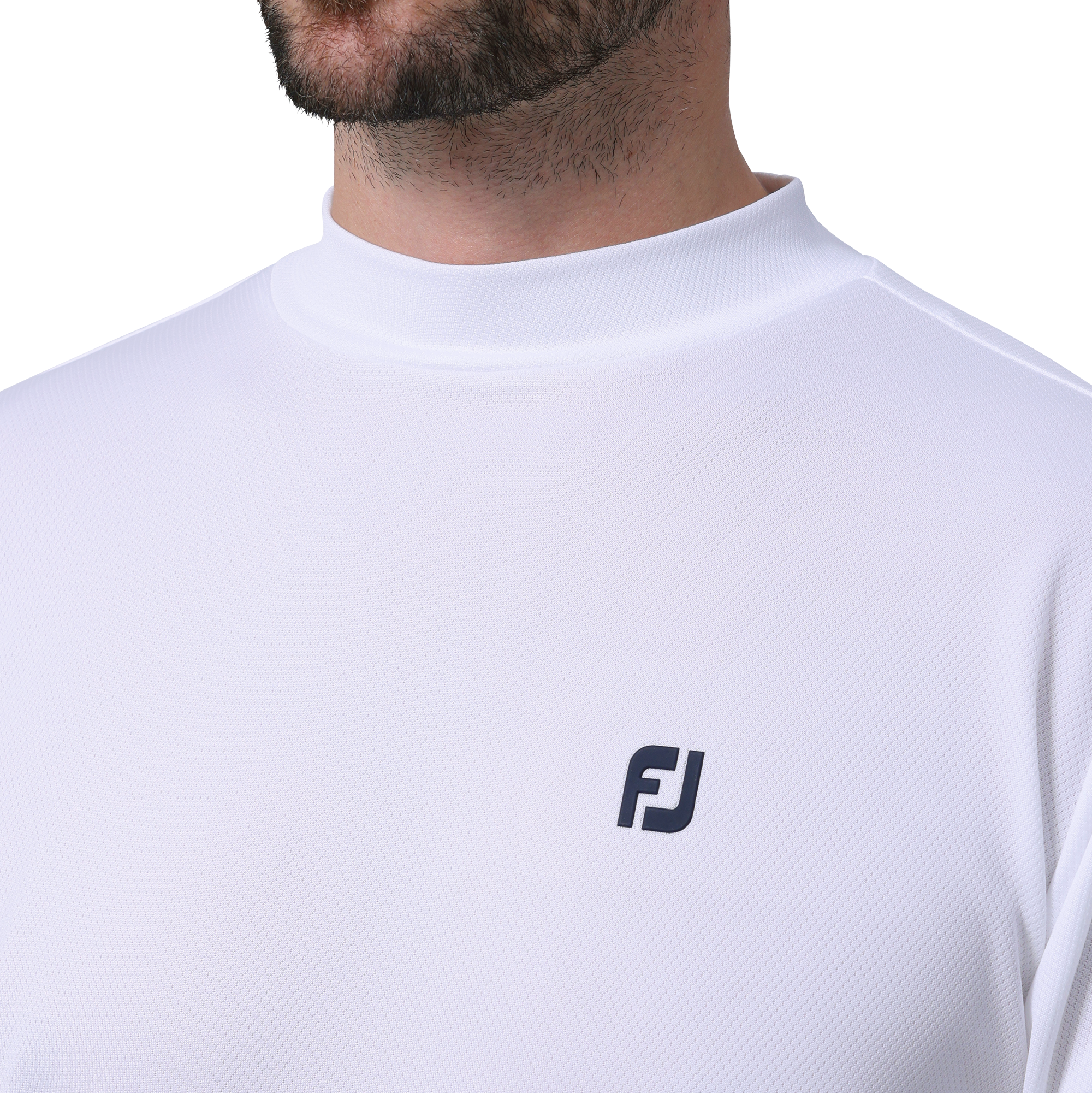 スリーブロゴ半袖モックネックシャツ