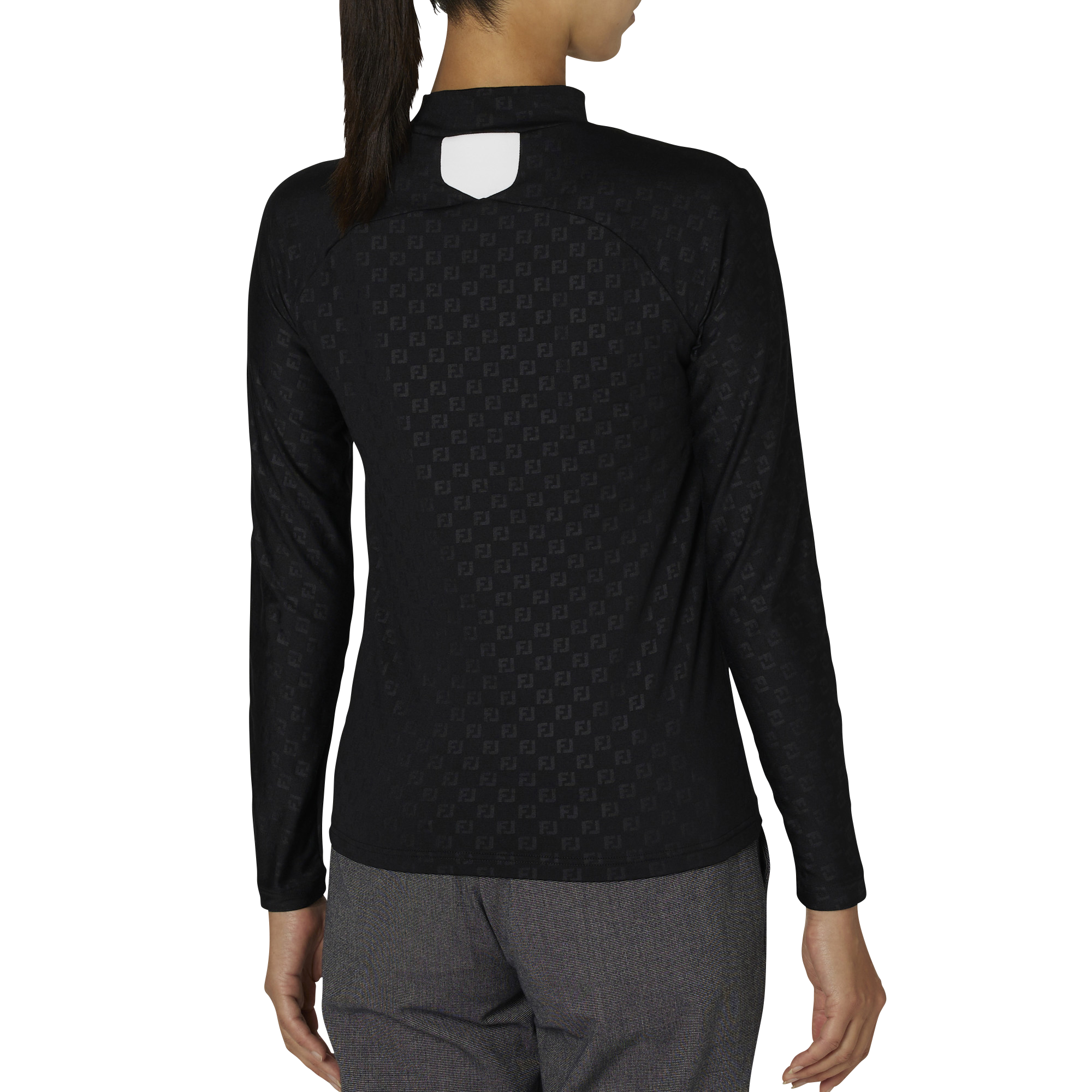 WOMEN'S 起毛FJエンボスプリント 長袖モックネックシャツ