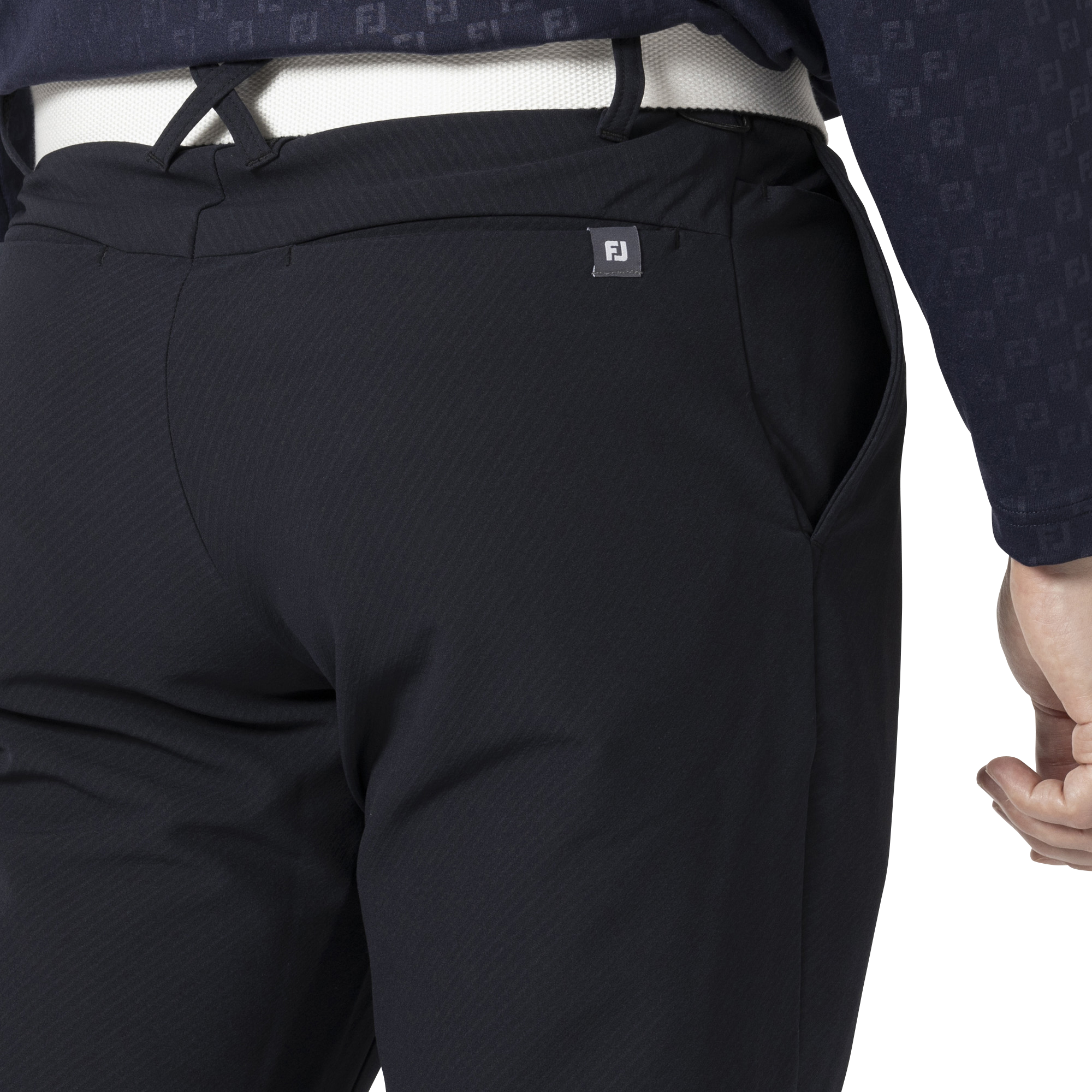 MEN'S TWINSOF 撥水裏起毛レジメンタルストライプ ストレッチロングパンツ