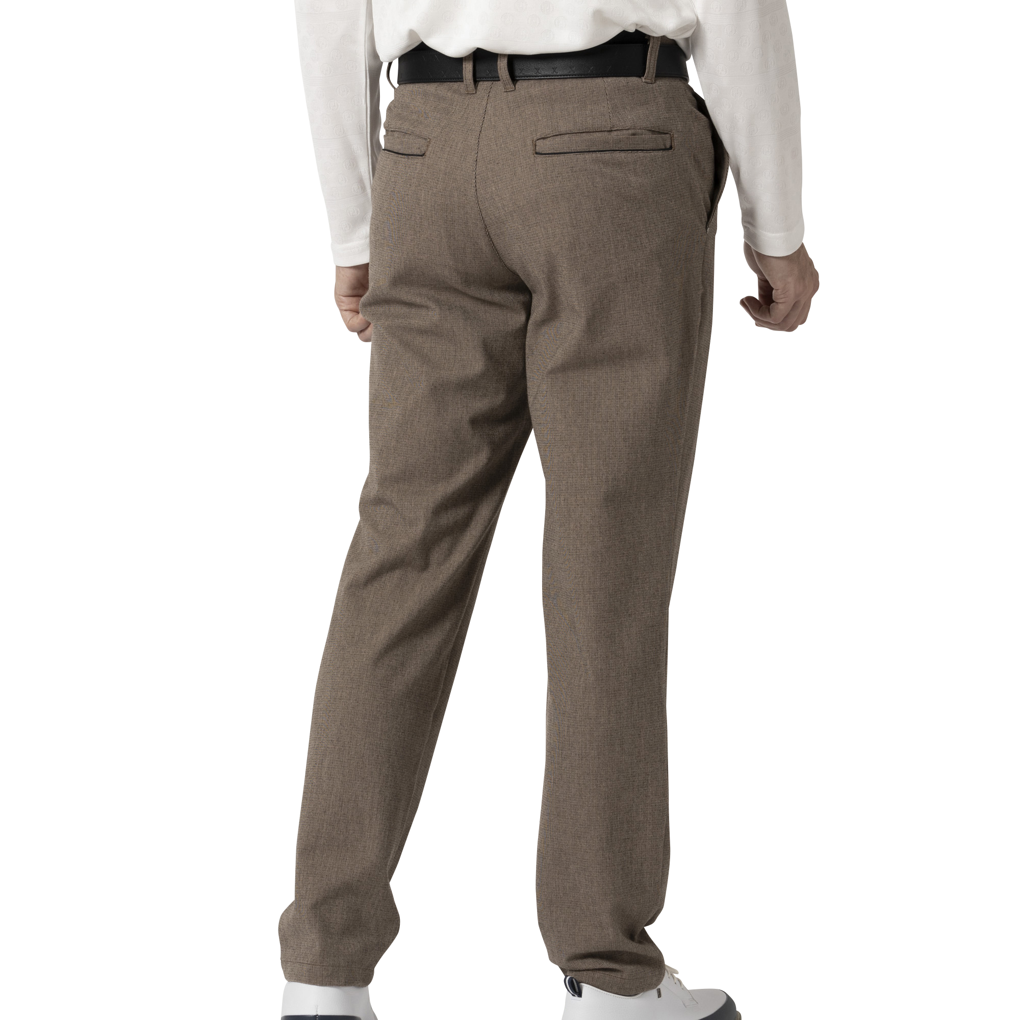 MEN'S マイクロチェック ストレッチロングパンツ