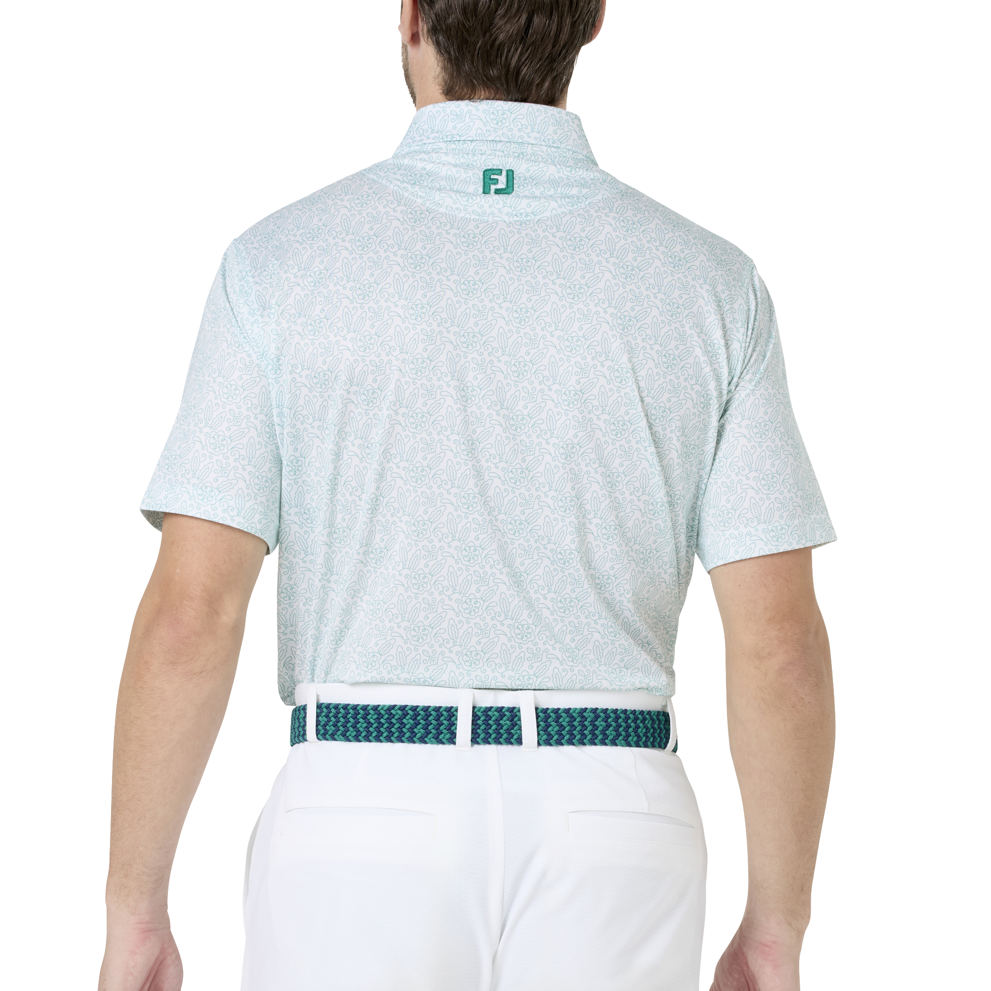 ウィングチップフローラル ストレッチライル半袖シャツ