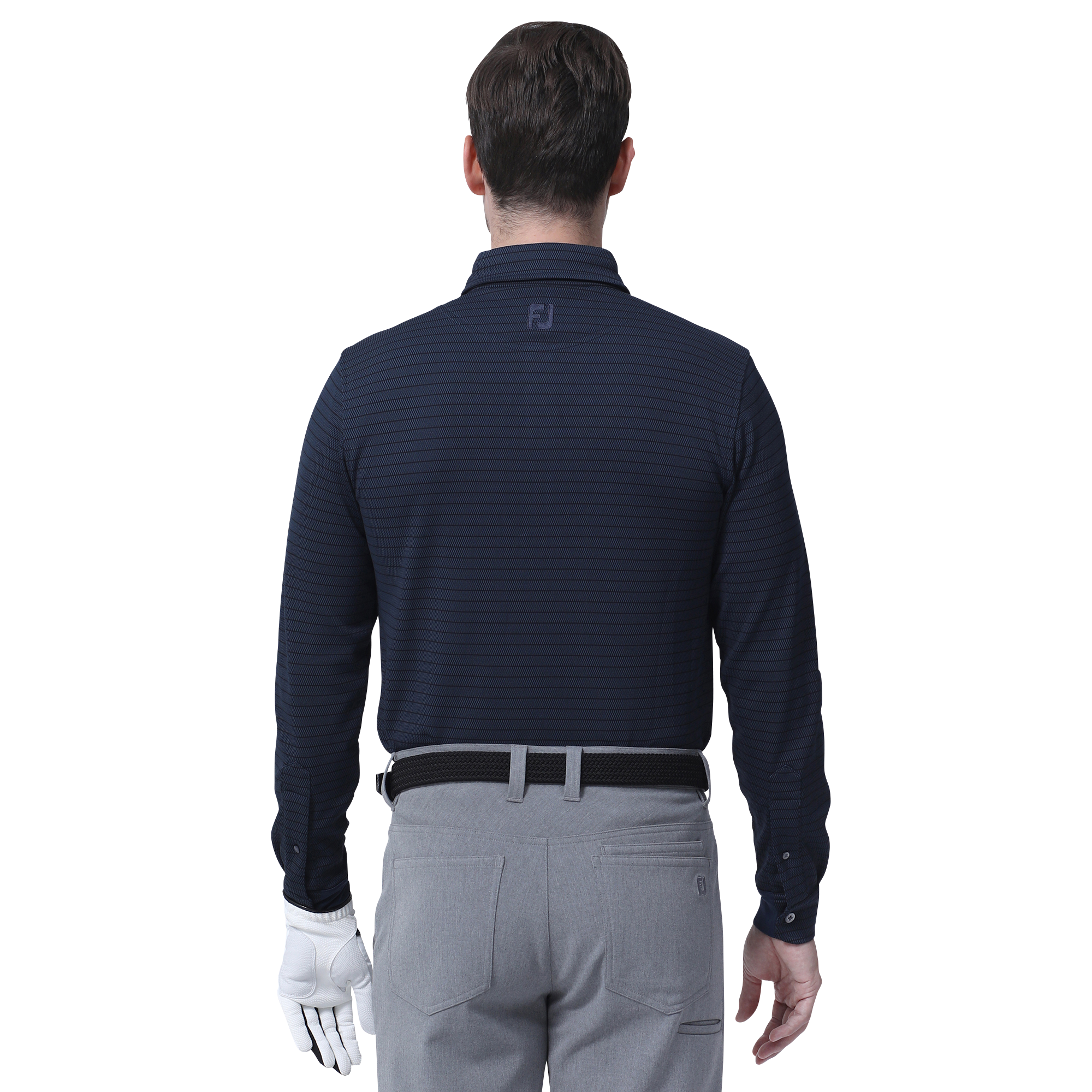 MEN'S バーズアイジャカードストライプ長袖ボタンダウンシャツ