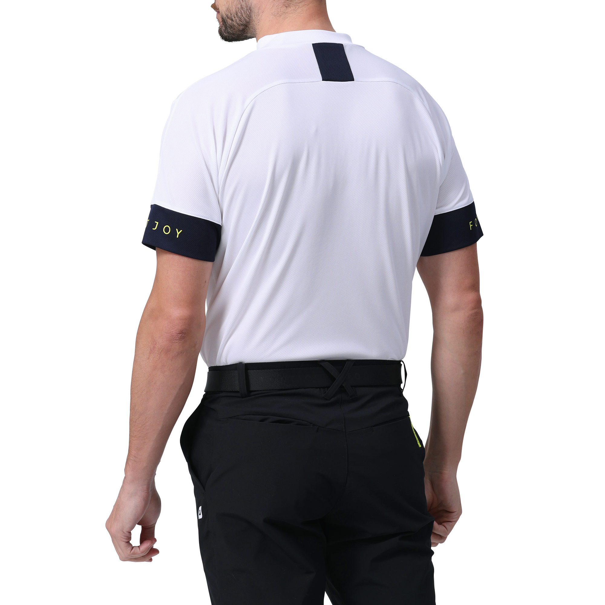 スリーブロゴ半袖モックネックシャツ