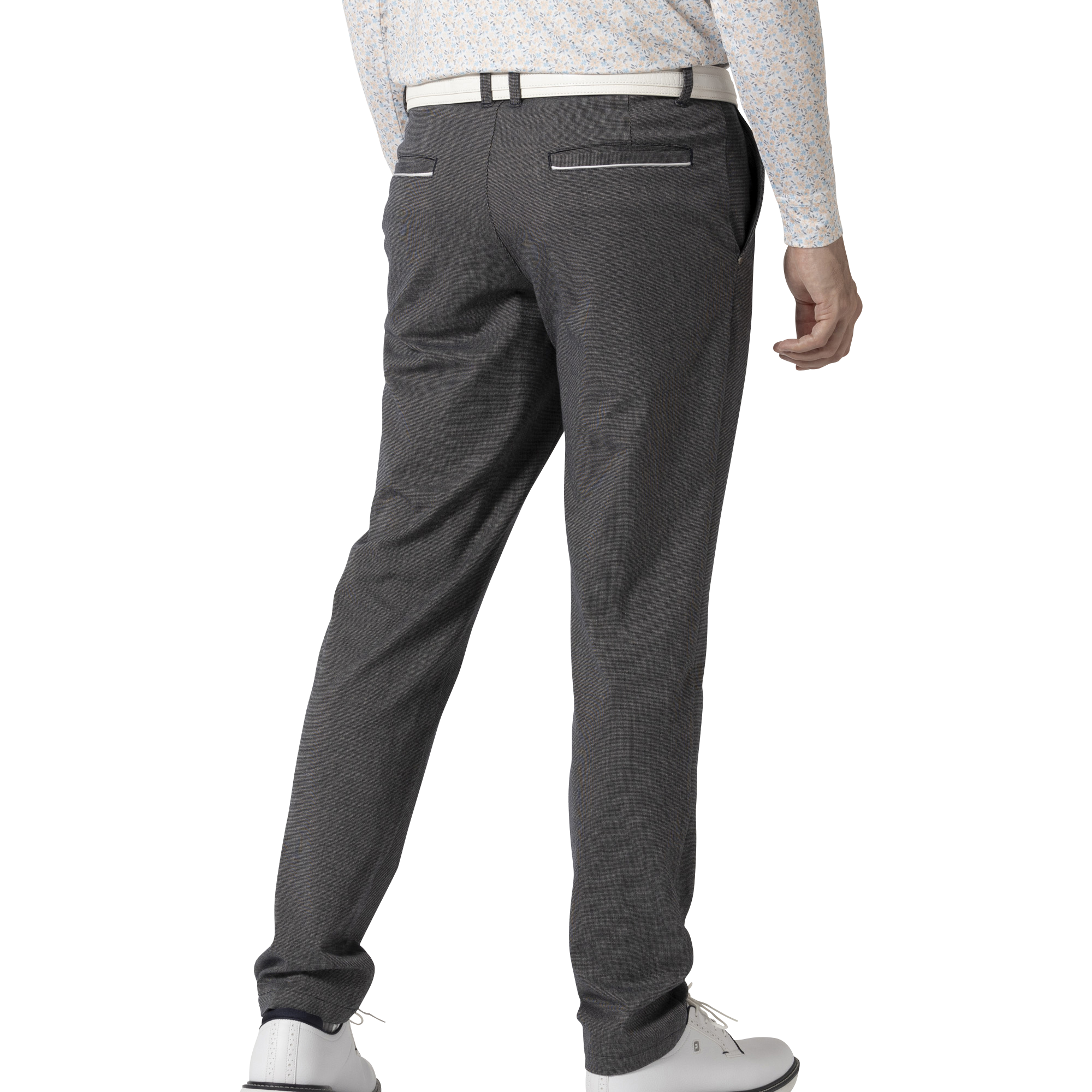 MEN'S マイクロチェック ストレッチロングパンツ