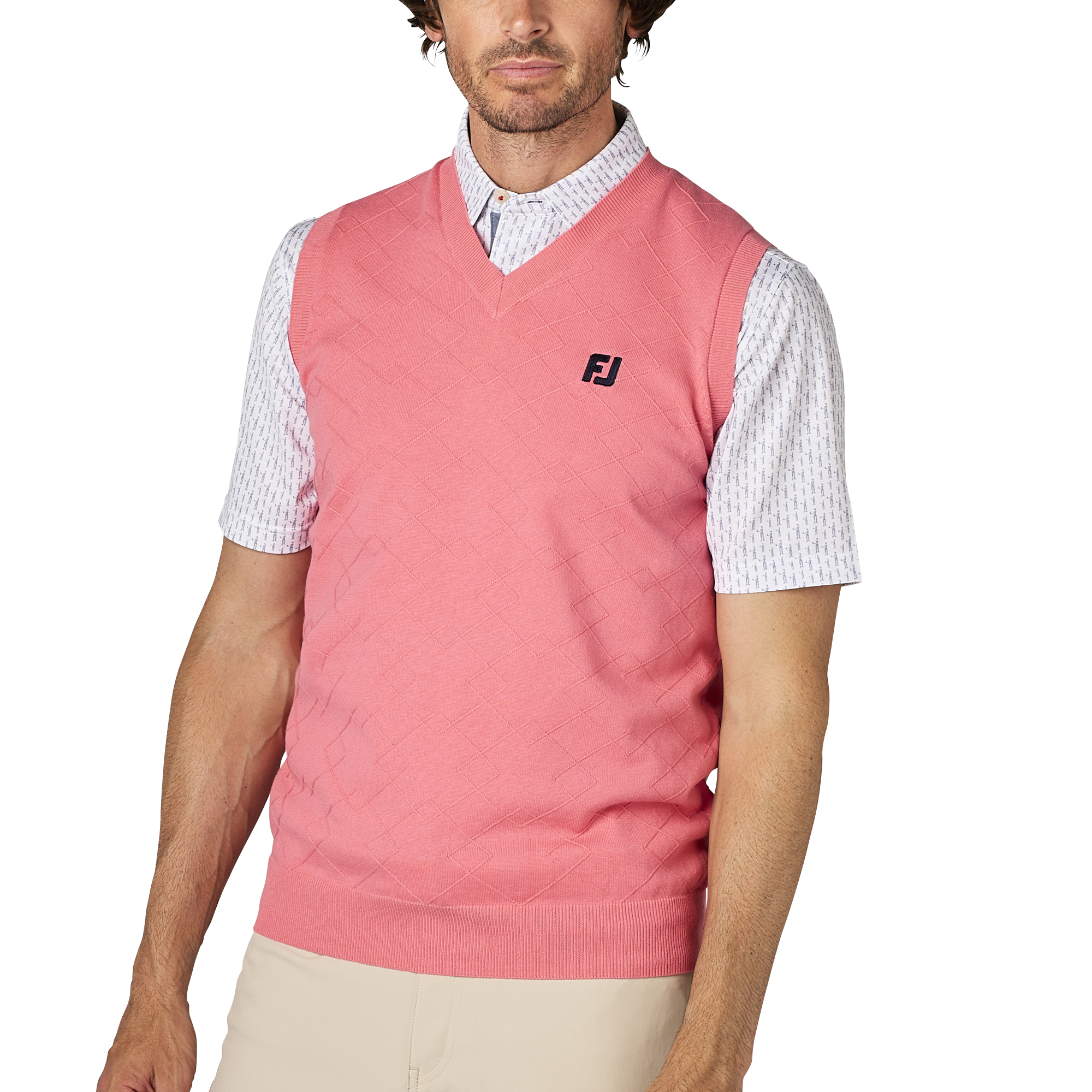 アーガイル柄Vネックセーターベスト - FootJoy Japan
