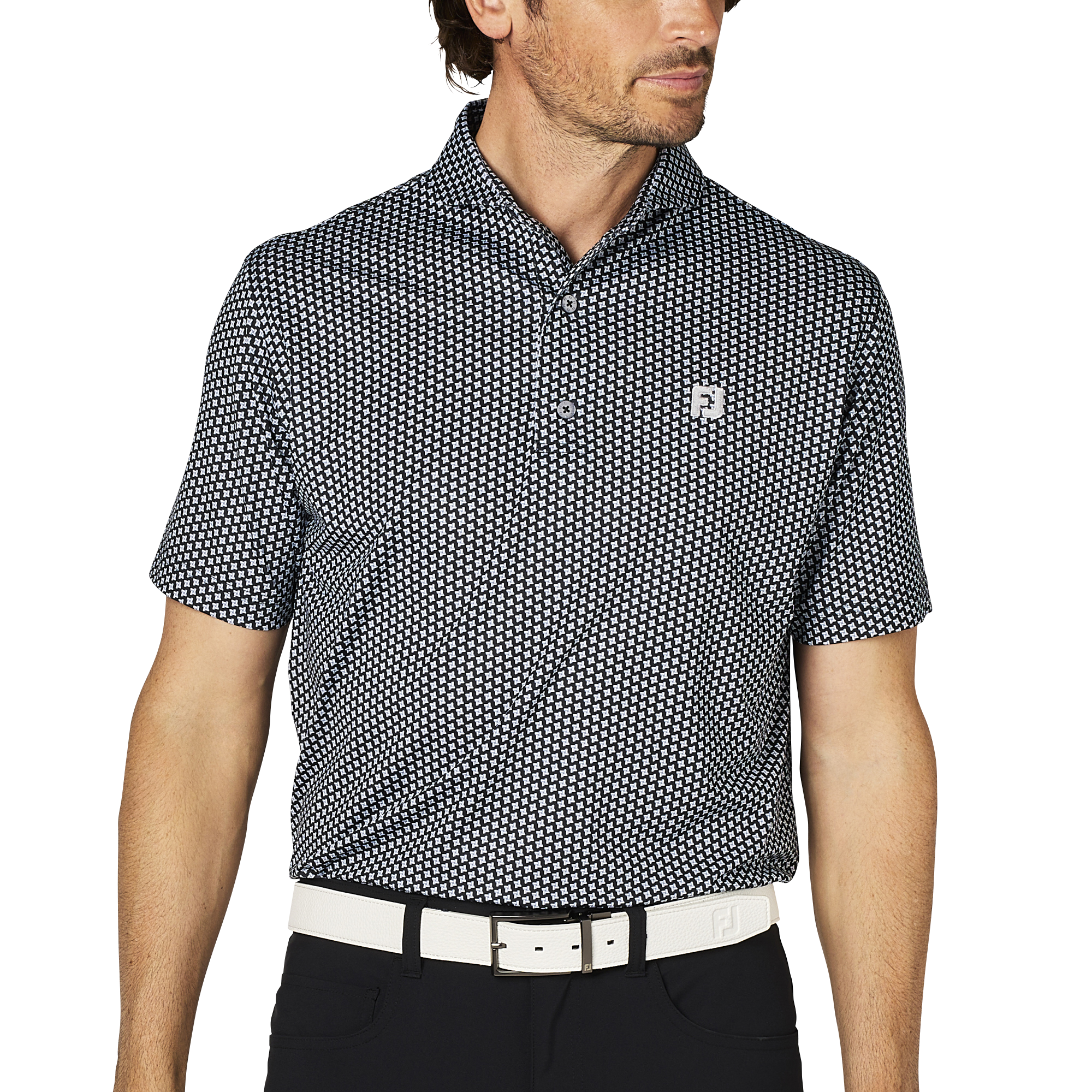 ジオメトリックプリント半袖ワイドカラーシャツ - FootJoy Japan