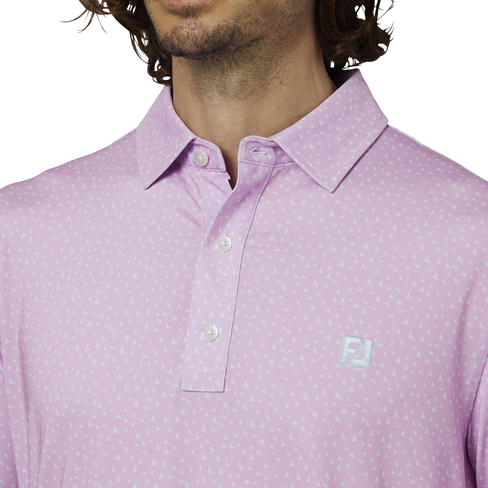 バードプリント長袖シャツ