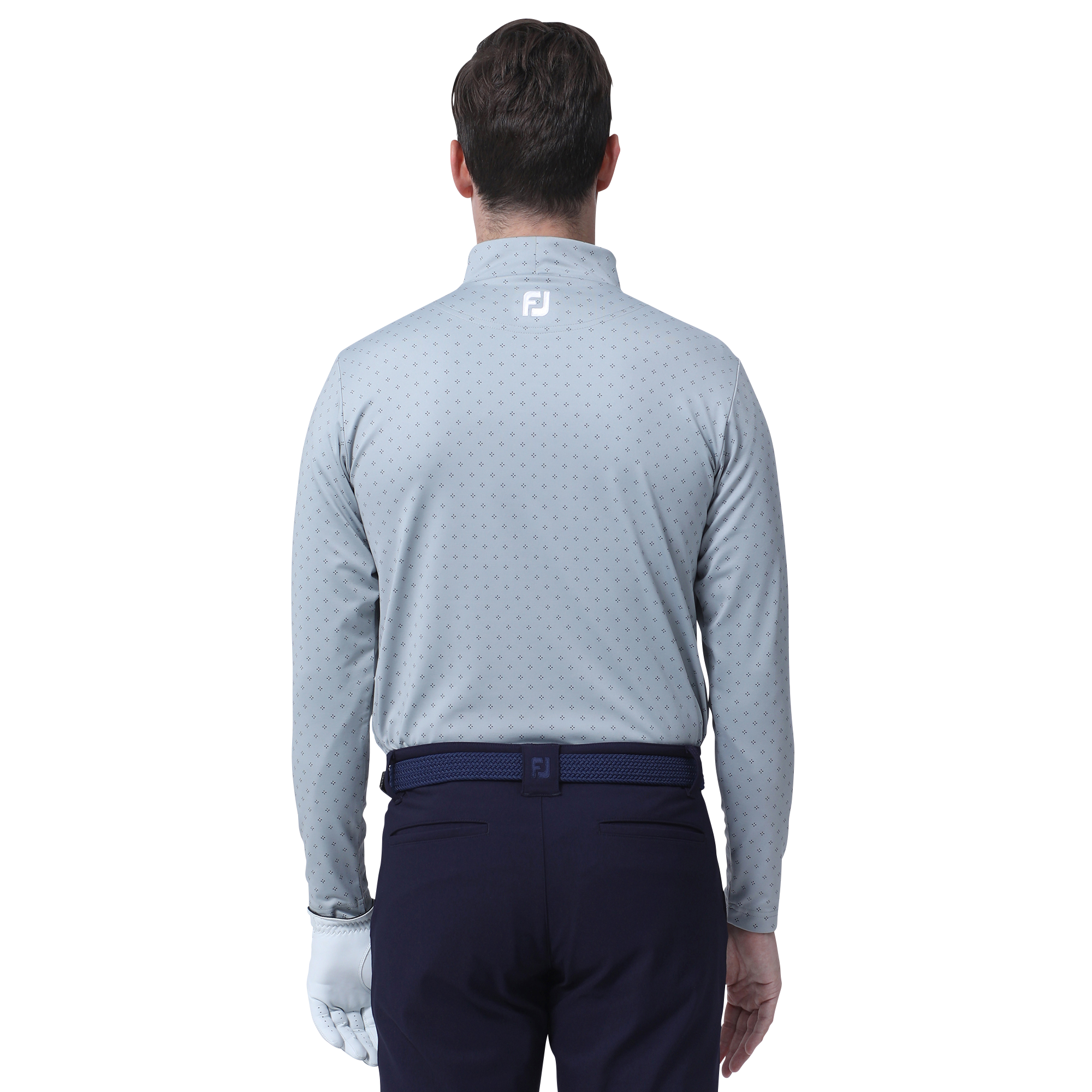 MEN'S フラワーアイコン蓄熱保温長袖モックネックシャツ