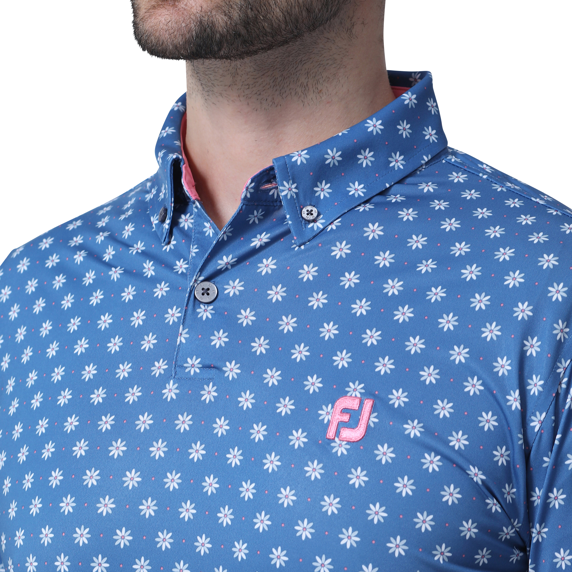 MEN'S マルチカラーフラワーパターン長袖ボタンダウンシャツ